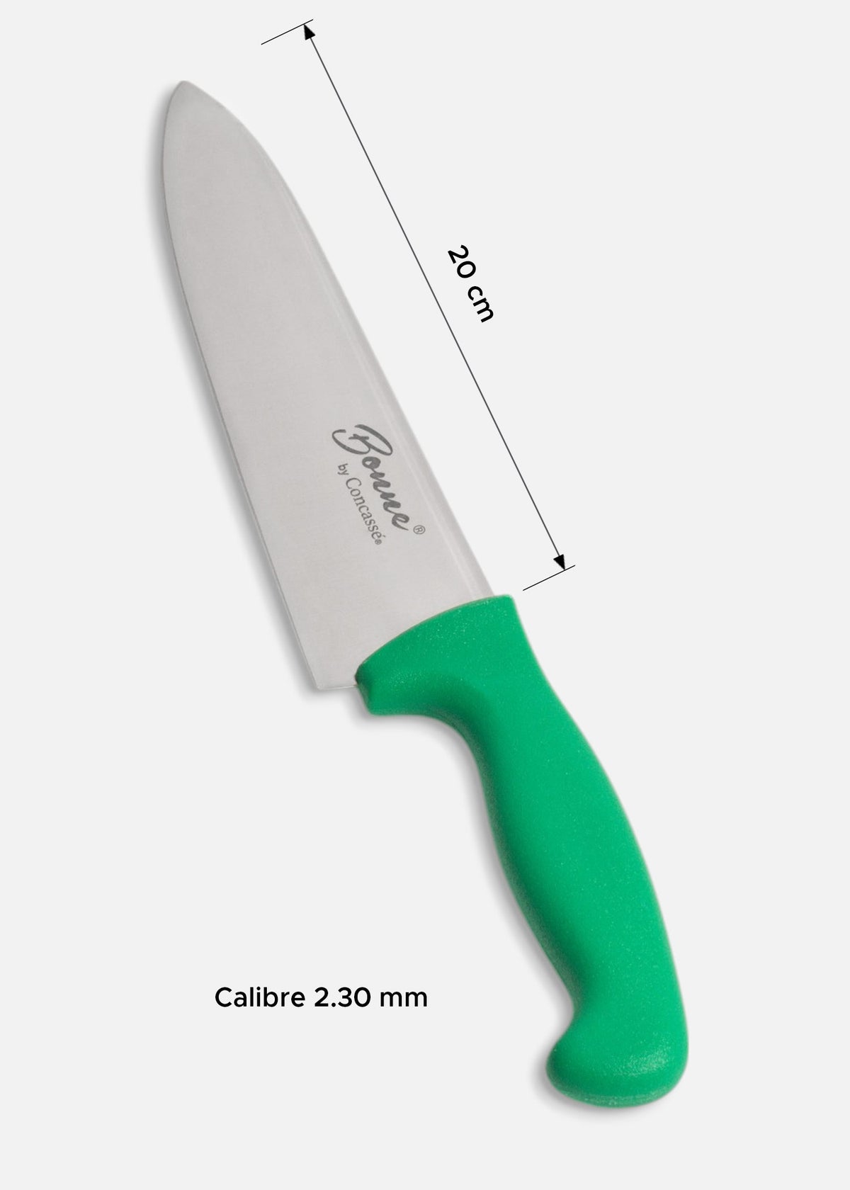 Cuchillo para chef de acero inoxidable blanco, rojo, negro, beige, amarillo y verde Forge 8". Premium — imagen de producto