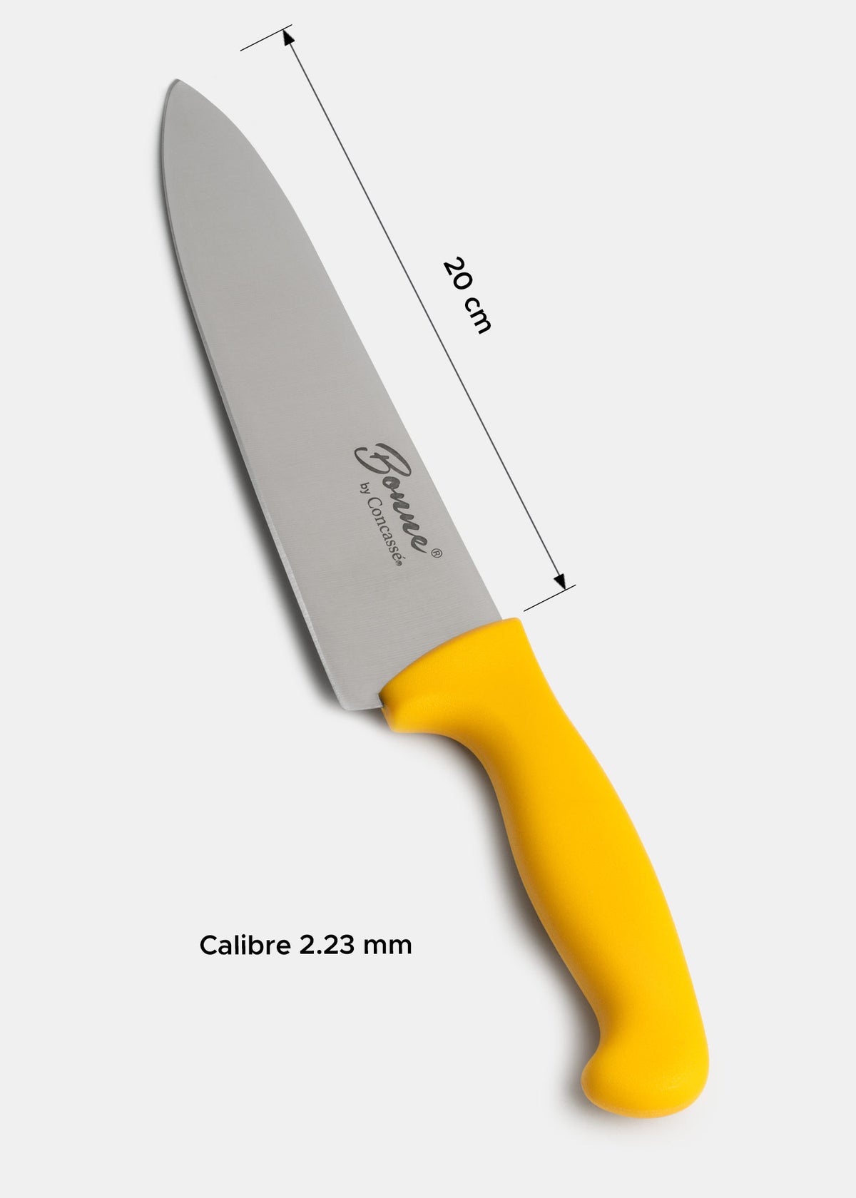 Cuchillo para chef de acero inoxidable blanco, rojo, negro, beige, amarillo y verde Forge 8". Premium — imagen de producto