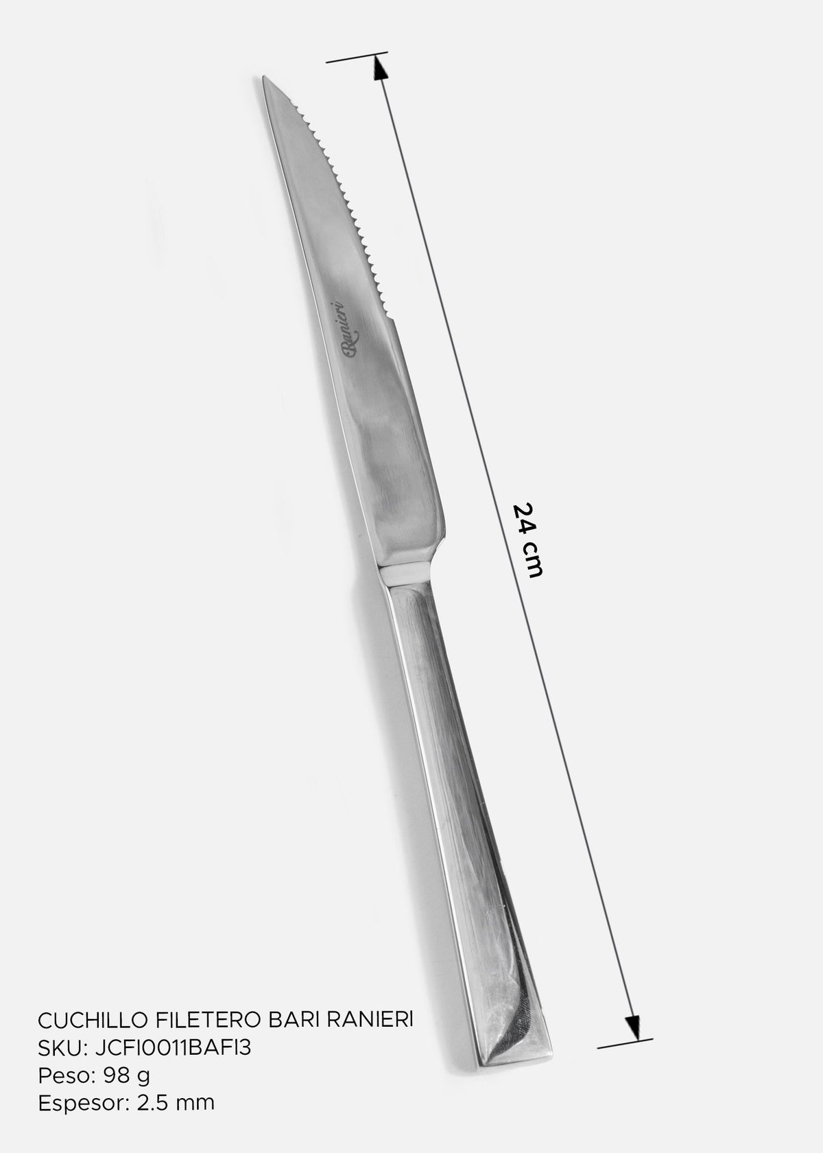 Cuchillo filetero Bari de acero inoxidable 18/10