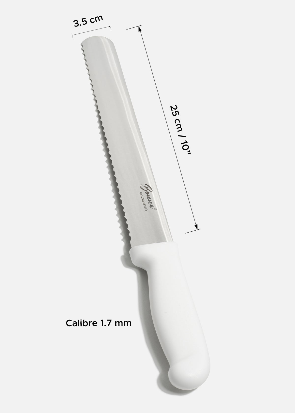 Cuchillo para pan de acero inoxidable de sierra blanco 10" — imagen de producto