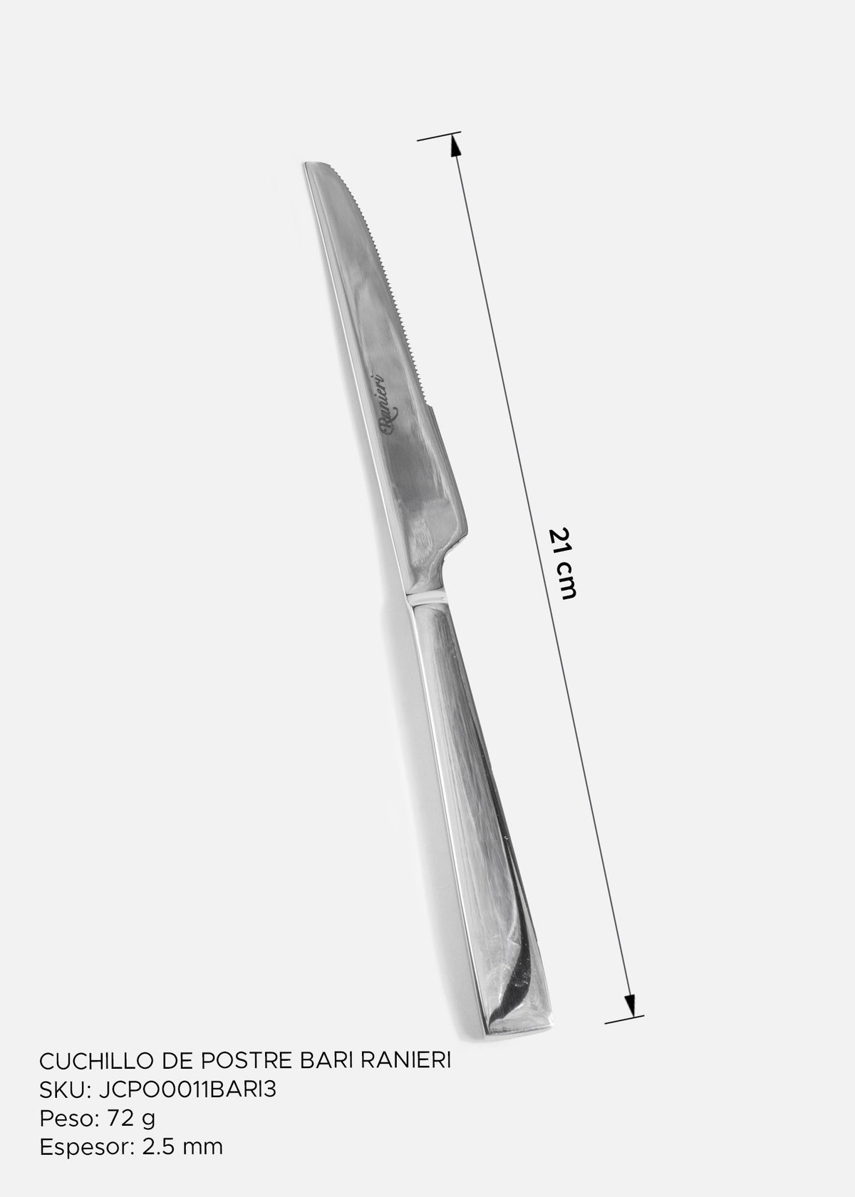 Cuchillo para postre Bari de acero inoxidable 18/10