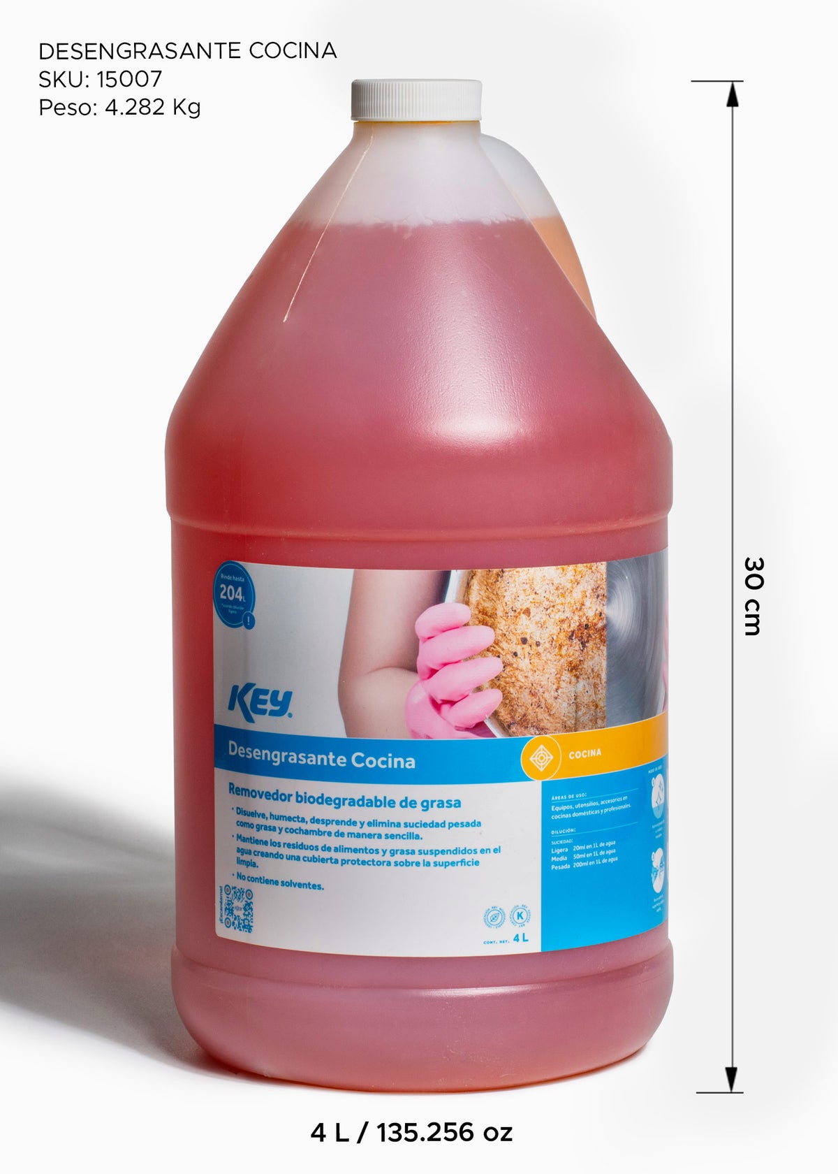 Desengrásate industrial biodegradable de cocina, removedor de grasa para restaurantes y cocinas 4 L — imagen de producto