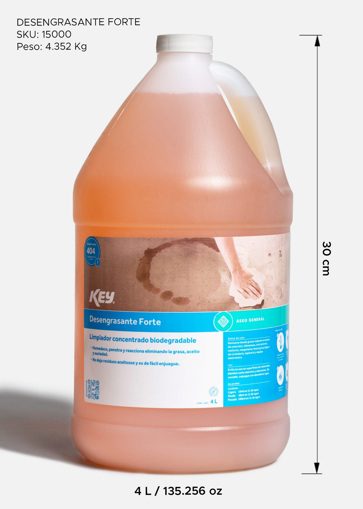 Desengrasante fuerte de concentrado biodegradable uso industrial 4 L — imagen de producto