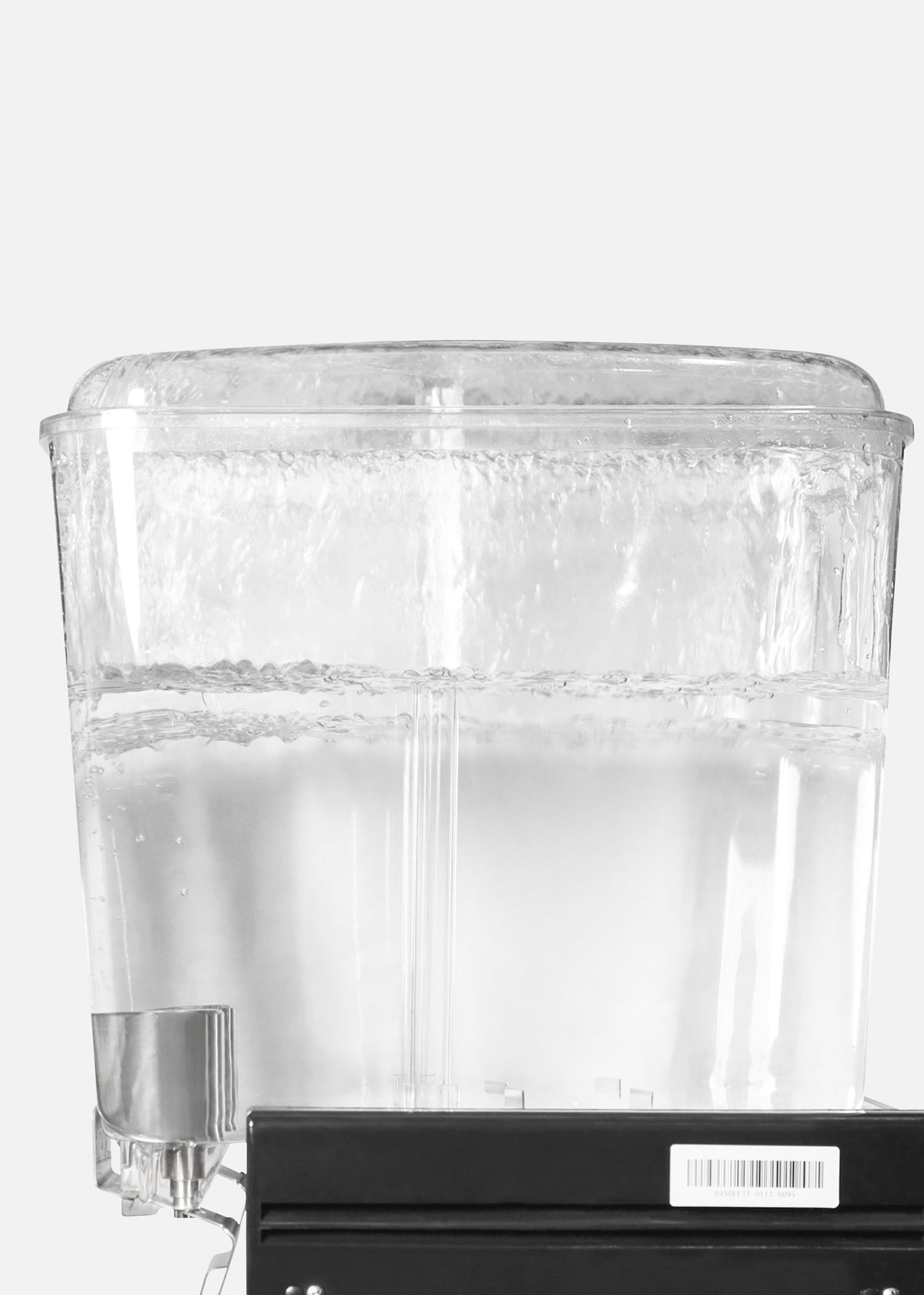 Dispensador de bebidas frías (enfriamiento de 2 °C a 12 °C) de dos tanques de policarbonato grado alimenticio con agitación tipo fuente 18 L por tanque. Rhino DISBEF-2T — imagen de producto