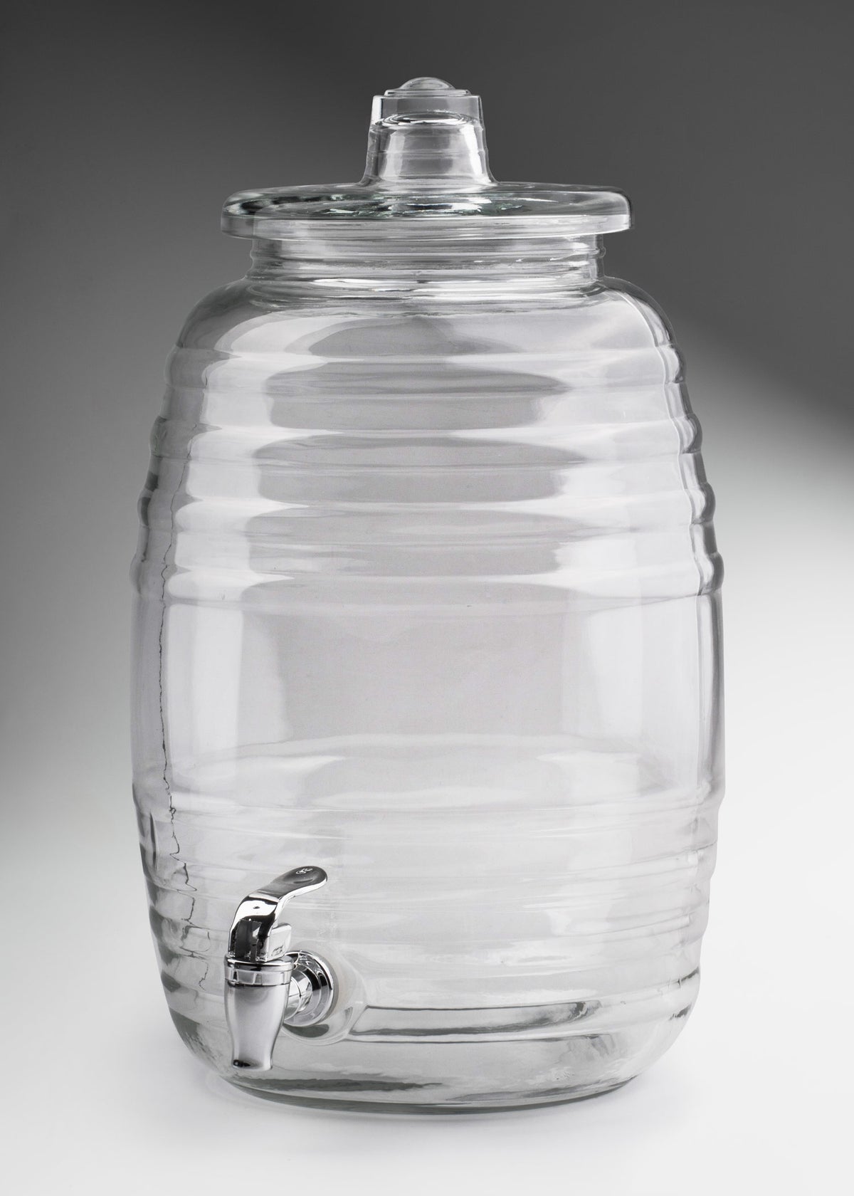 Dispensador de bebidas de vidrio transparente con tapa y llave 10 L — imagen de producto