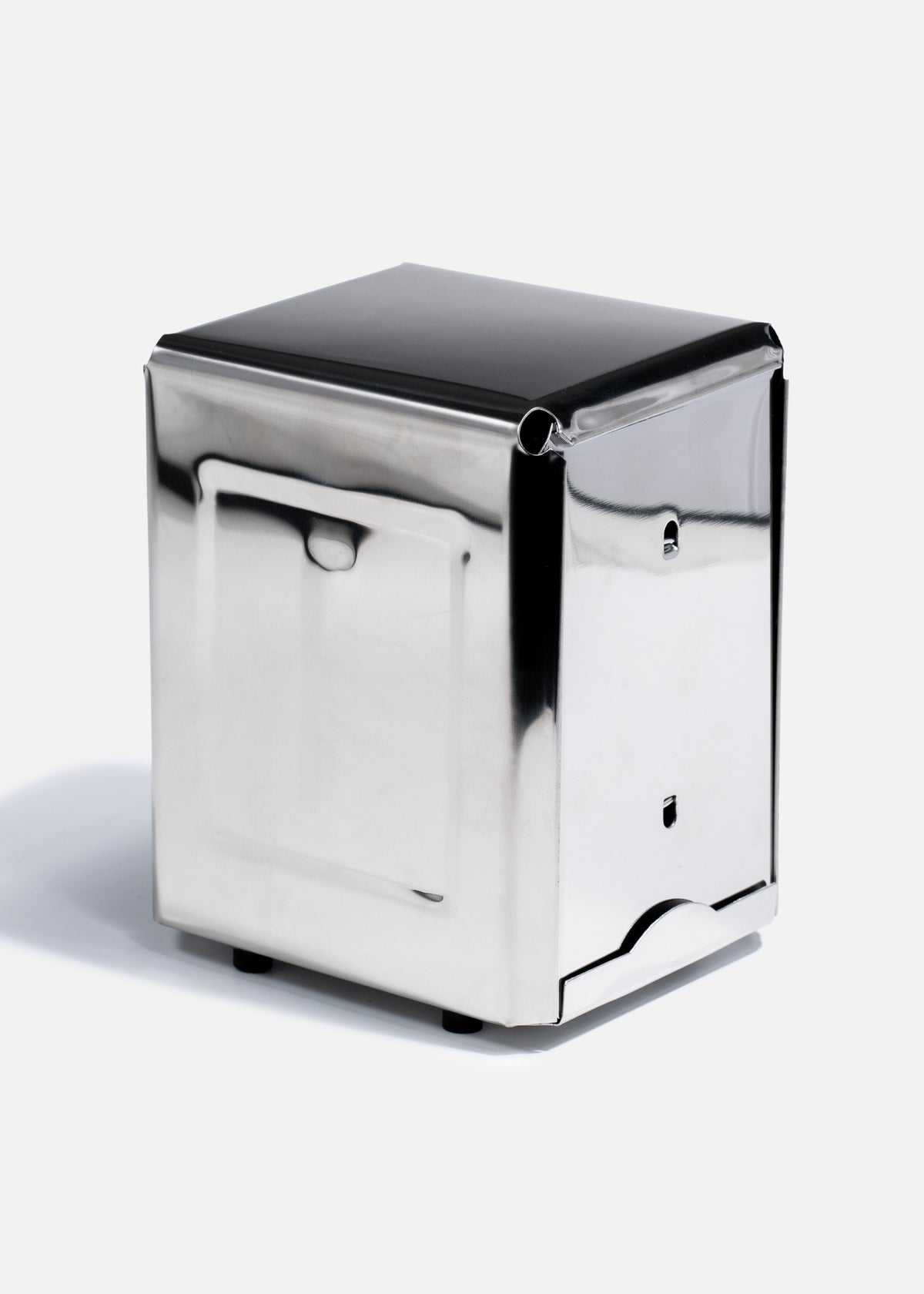 Dispensador de servilletas de acero inoxidable plata — imagen de producto, vista 3