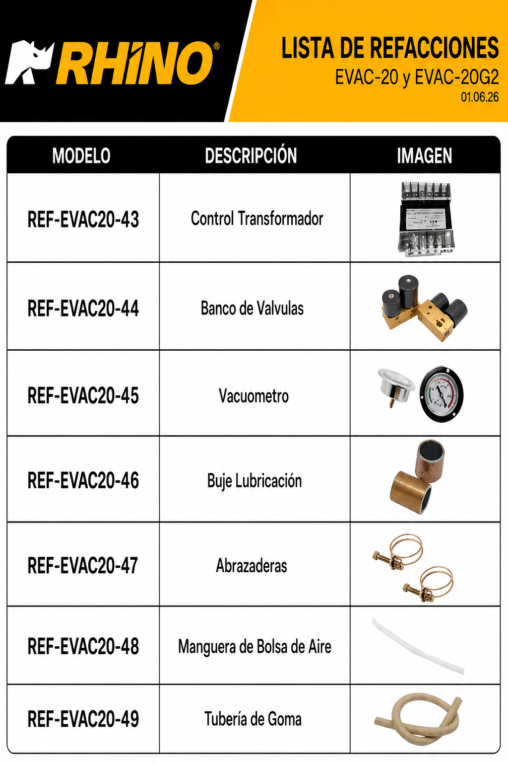 Empacadora al vacío de cámara 45x45x10 cm con capacidad de bomba de 20 m³/h con doble barra de sellado 41 cm gabinete de acero inoxidable grado alimenticio. Rhino EVAC-20 — imagen de producto