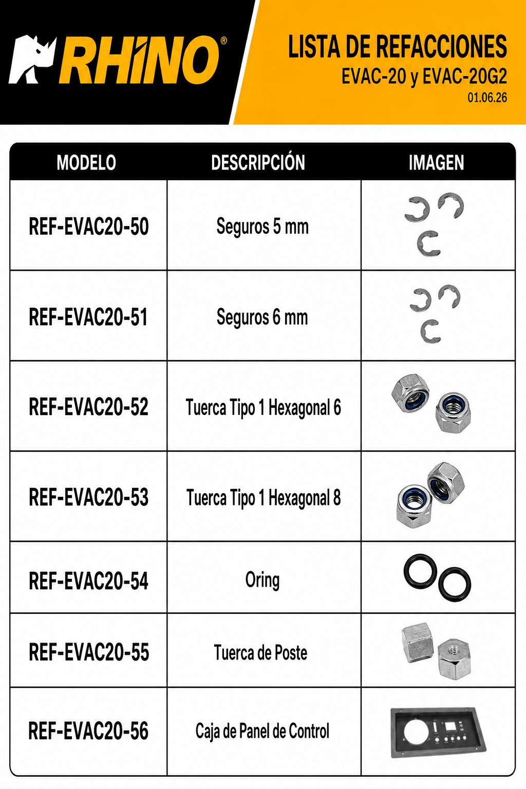 Empacadora al vacío de cámara 45x45x10 cm con capacidad de bomba de 20 m³/h con doble barra de sellado 41 cm gabinete de acero inoxidable grado alimenticio. Rhino EVAC-20 — imagen de producto