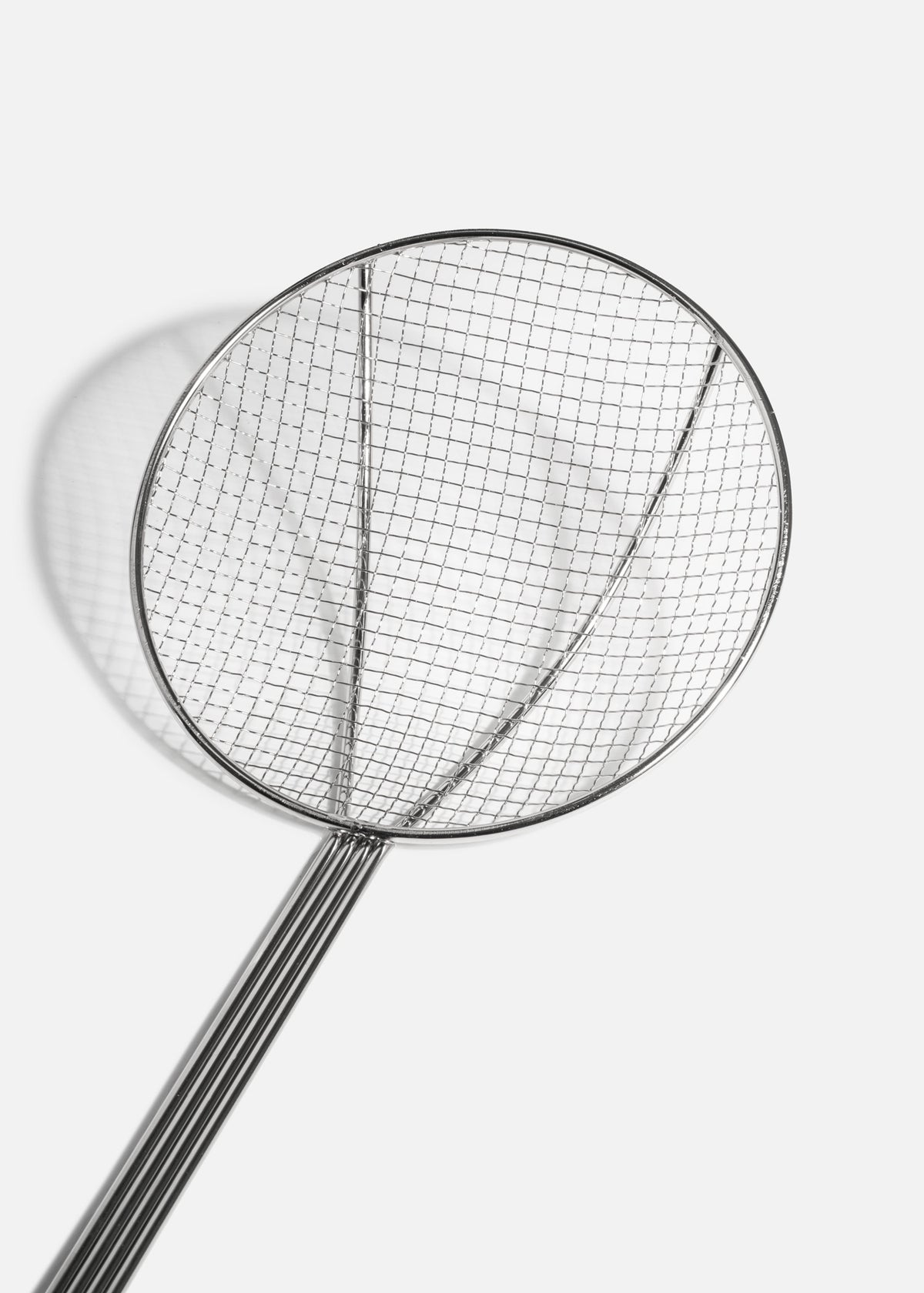 Espumadera redonda de cocina de acero inoxidable con malla fina 52 cm — imagen de producto