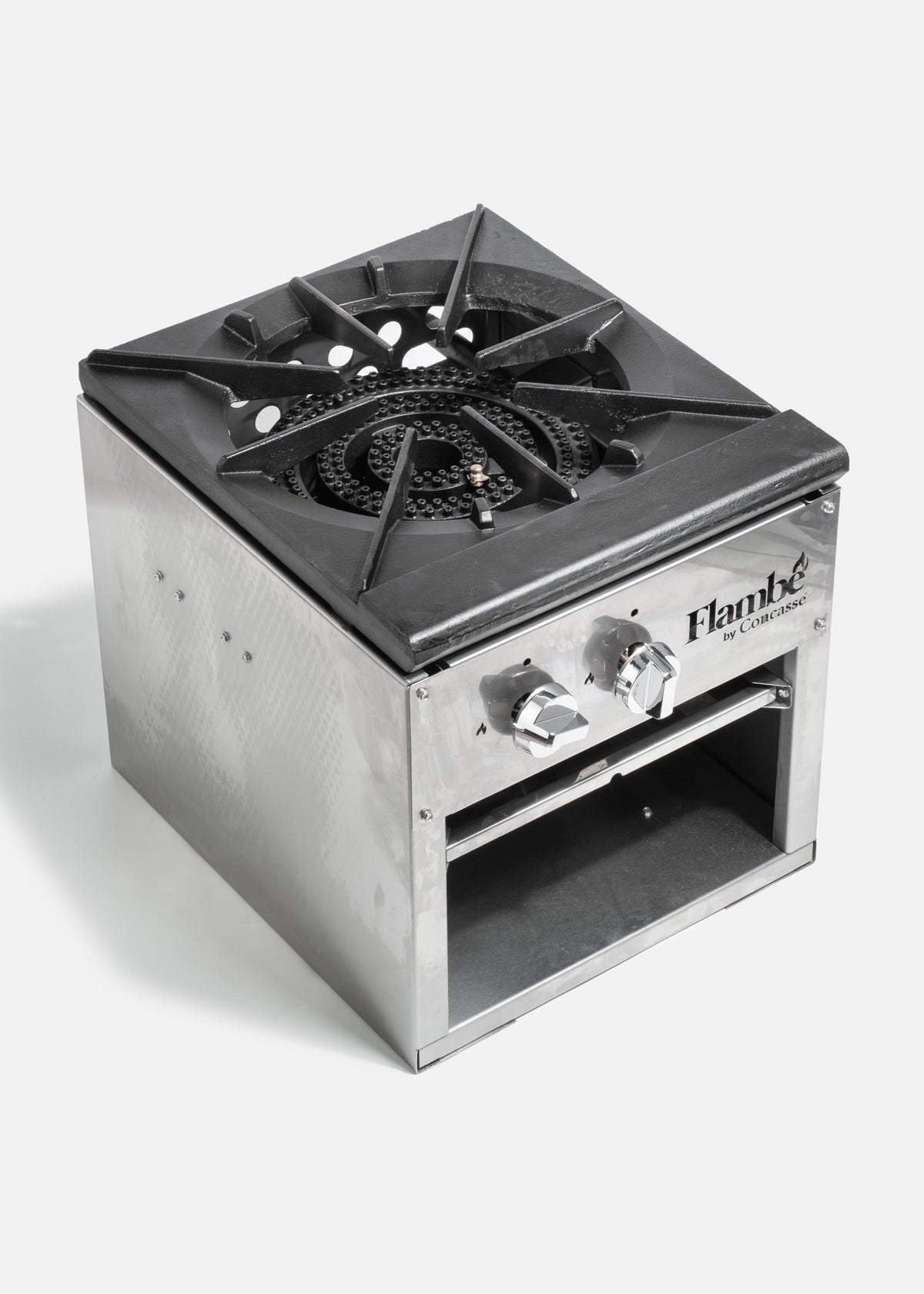 Estufón (fogón) de acero inoxidable NSF 2 quemadores 18" gas LP — imagen de producto