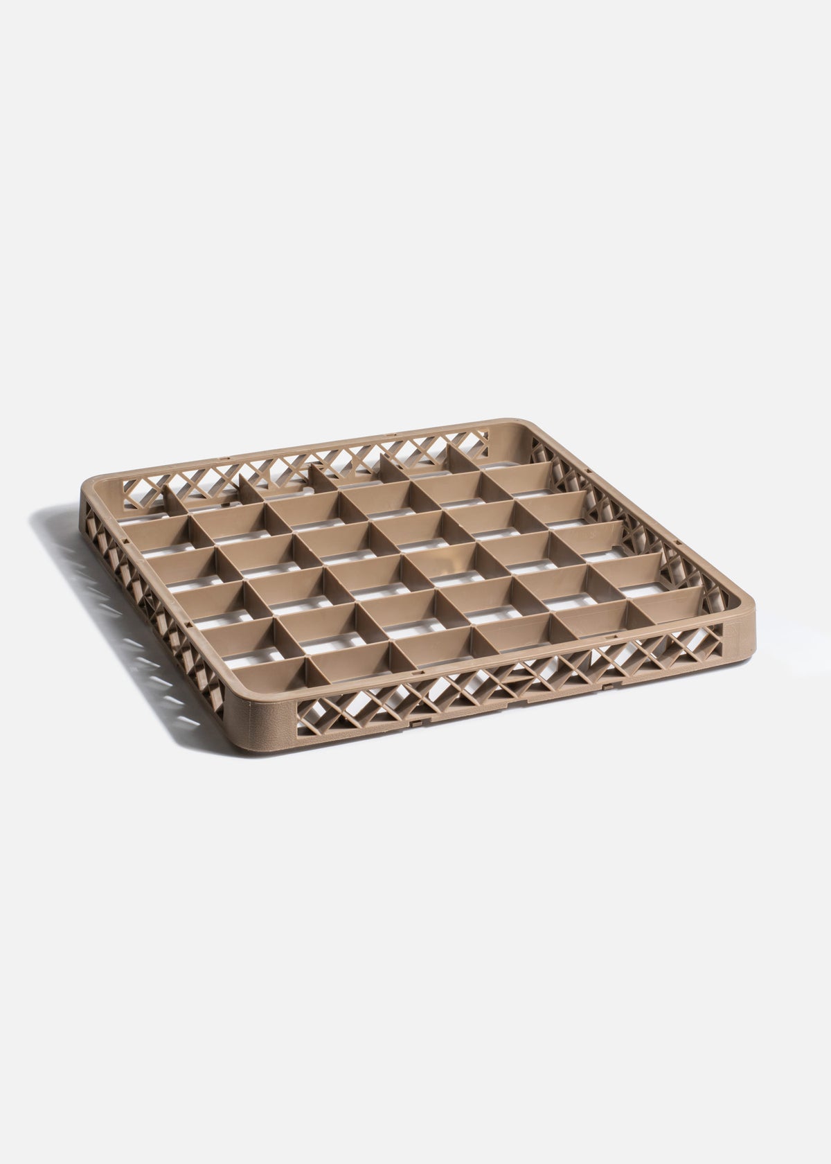 Extensión de rack para vasos de plástico reforzado café para lavavajillas industrial 49x49 cm para 36 vasos — imagen de producto