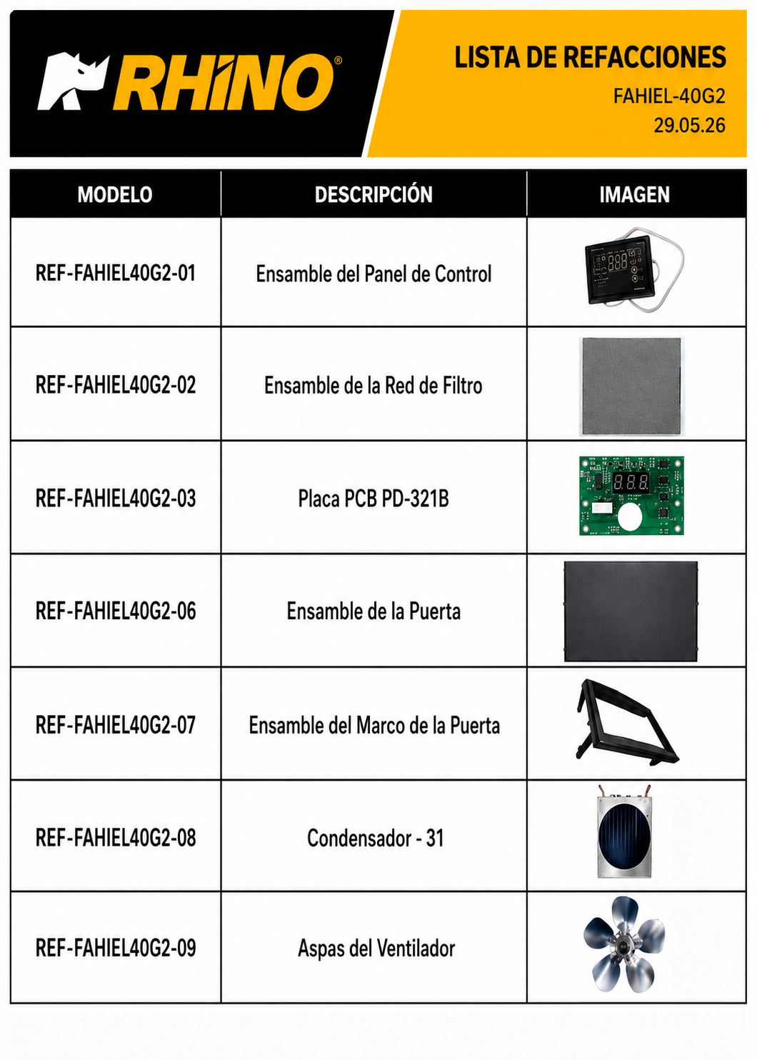 Fabrica de hielo en cubo multifuncional 36 kg por 24 hrs. , con deposito de 15 kg. Largo 86 cm, ancho 56 cm, alto 175 cm. Cubo de hielo de 2.2 cm. Rhino FAHIEL-40 — imagen de producto