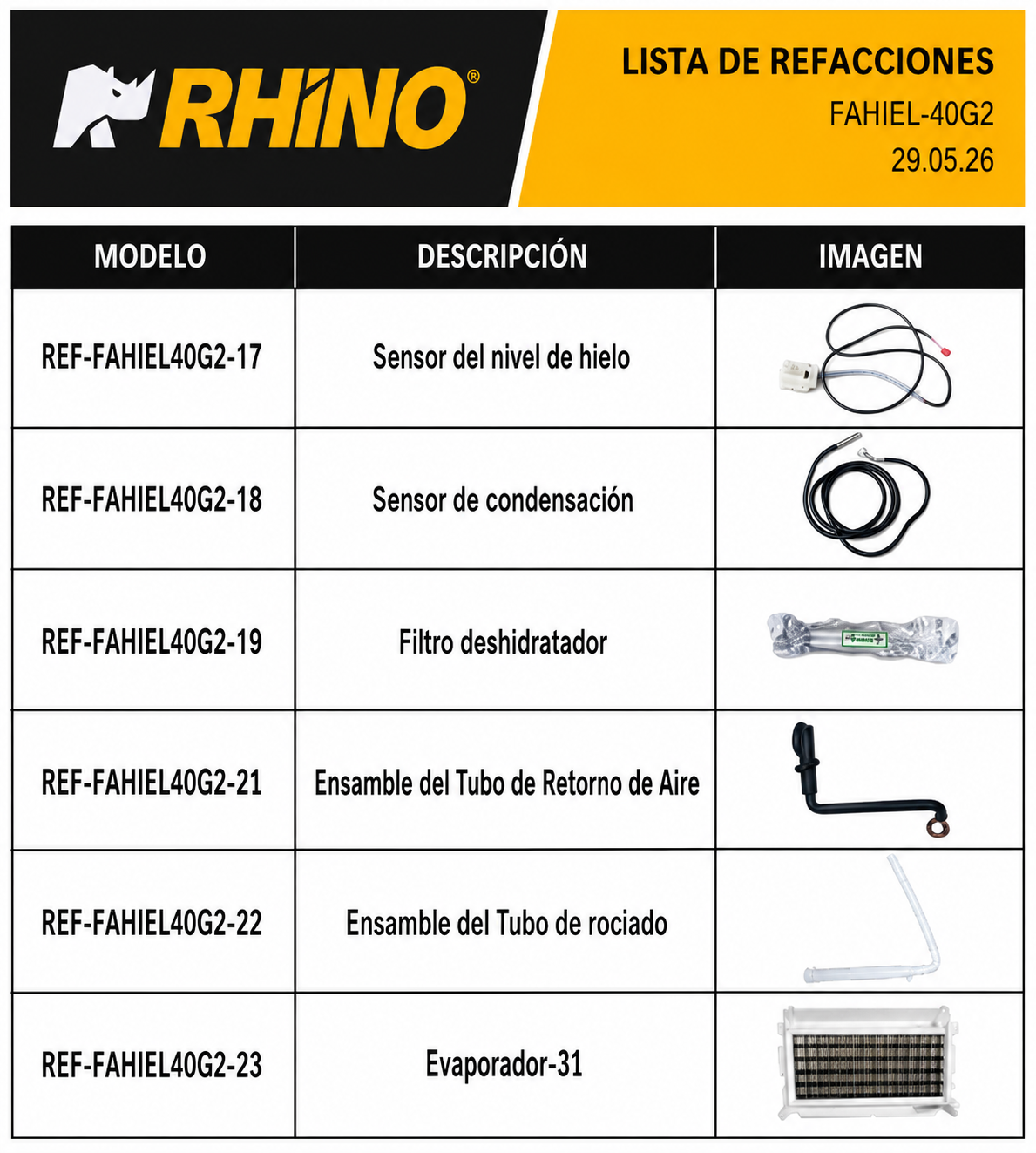 Fabrica de hielo en cubo multifuncional 36 kg por 24 hrs. , con deposito de 15 kg. Largo 86 cm, ancho 56 cm, alto 175 cm. Cubo de hielo de 2.2 cm. Rhino FAHIEL-40 — imagen de producto