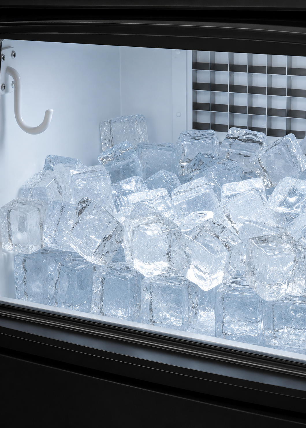 Fabrica de hielo en cubo multifuncional 36 kg por 24 hrs. , con deposito de 15 kg. Largo 86 cm, ancho 56 cm, alto 175 cm. Cubo de hielo de 2.2 cm. Rhino FAHIEL-40 — imagen de producto