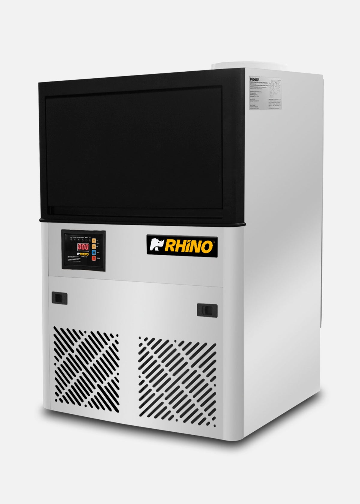 Fabrica de hielo en cubo multifuncional 36 kg por 24 hrs. , con deposito de 15 kg. Largo 86 cm, ancho 56 cm, alto 175 cm. Cubo de hielo de 2.2 cm. Rhino FAHIEL-40 — imagen de producto