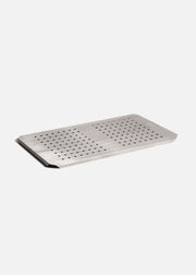 Fondo falso de acero inoxidable plata rejilla drenadora profesional para inserto entero 45.5x26 cm — imagen de producto