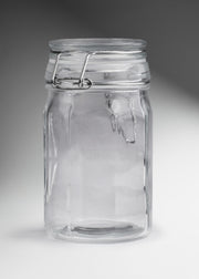 Frasco hexagonal especiero de vidrio hermético con tapa clip Brocalito 250 ml — imagen de producto