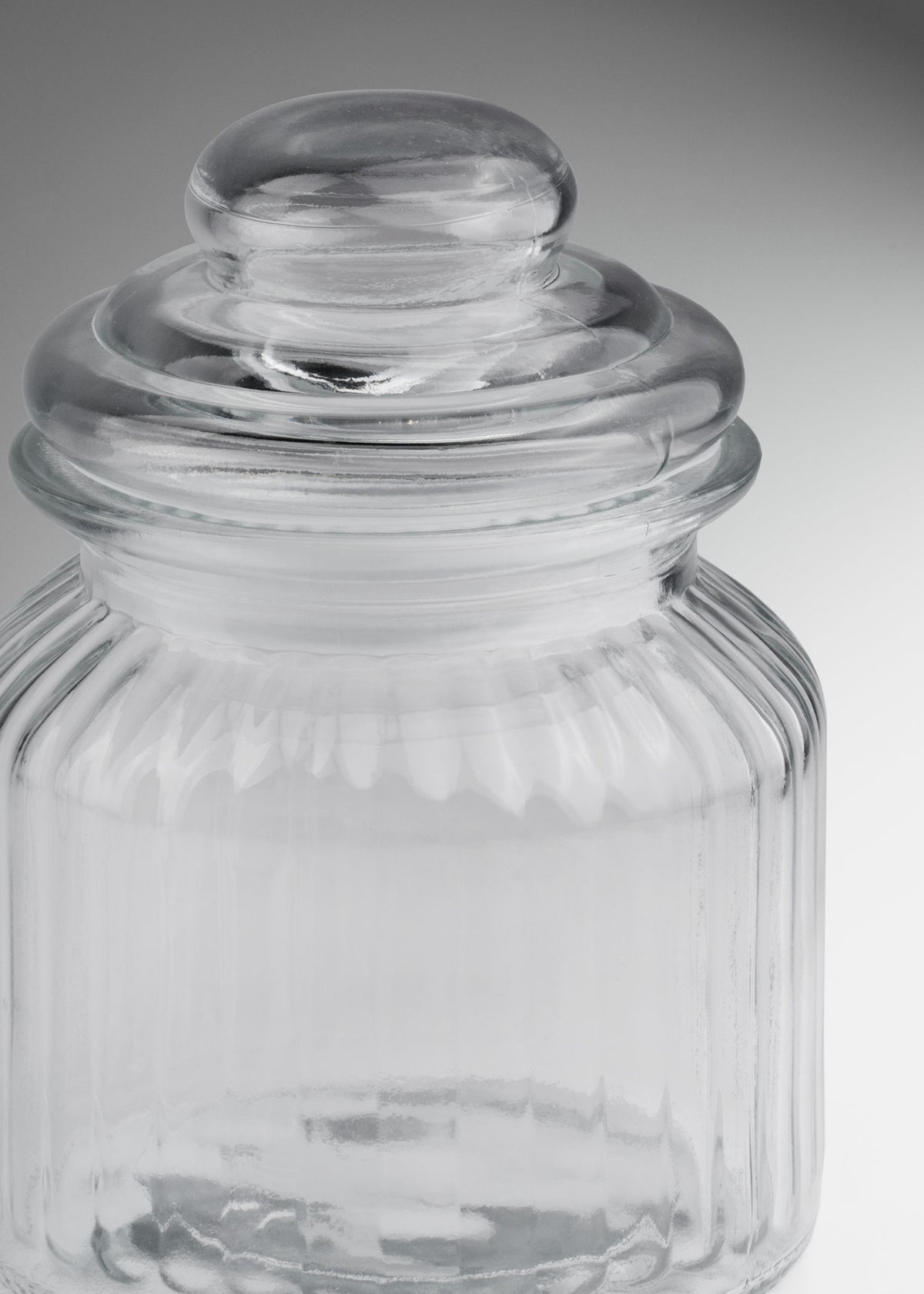 Frasco de vidrio estriado con tapa hermética para vela 300 y 650 ml — imagen de producto