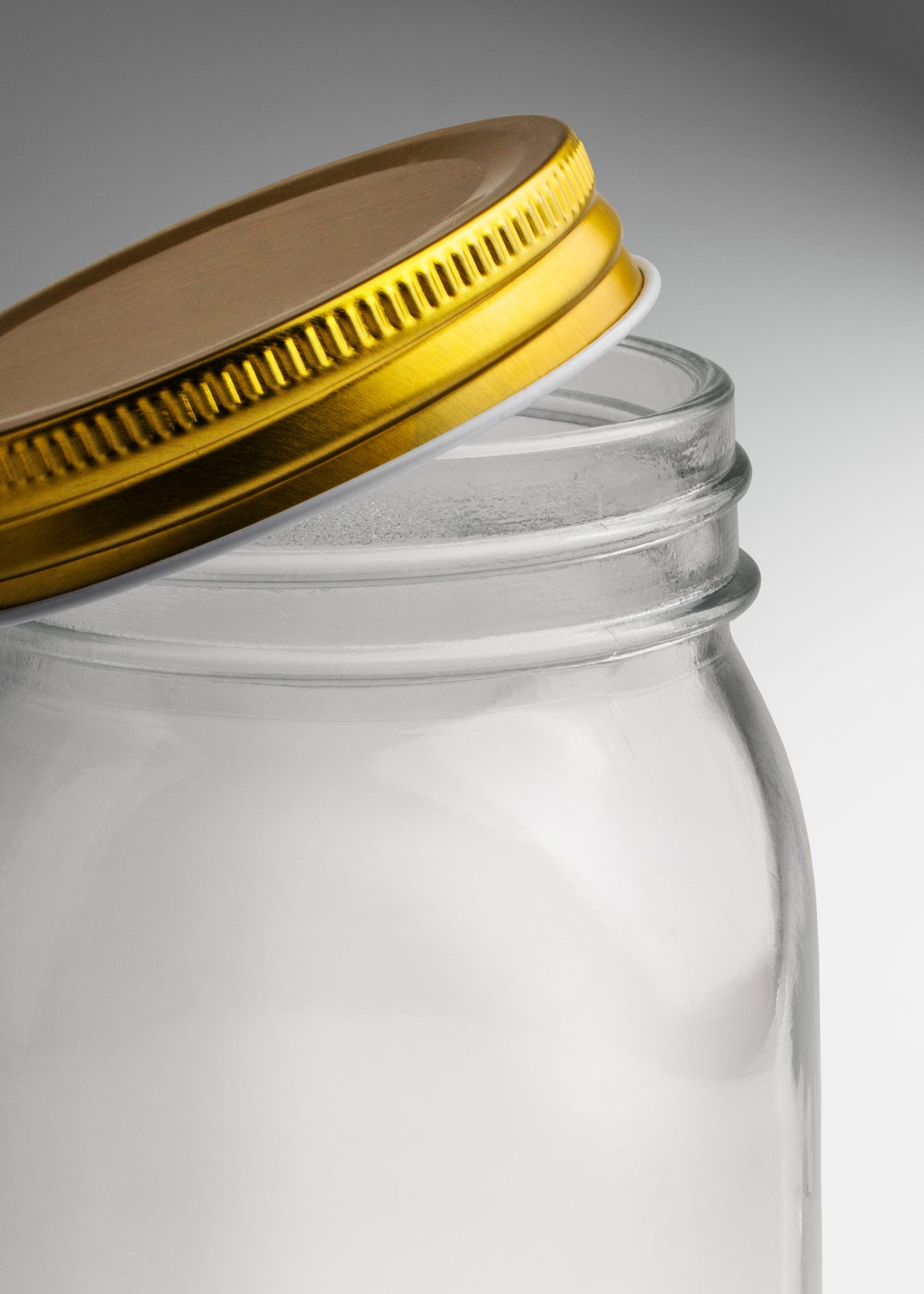 Frascos cilindro de vidrio transparente con tapa dorada de 150 ml a 1 L — imagen de producto