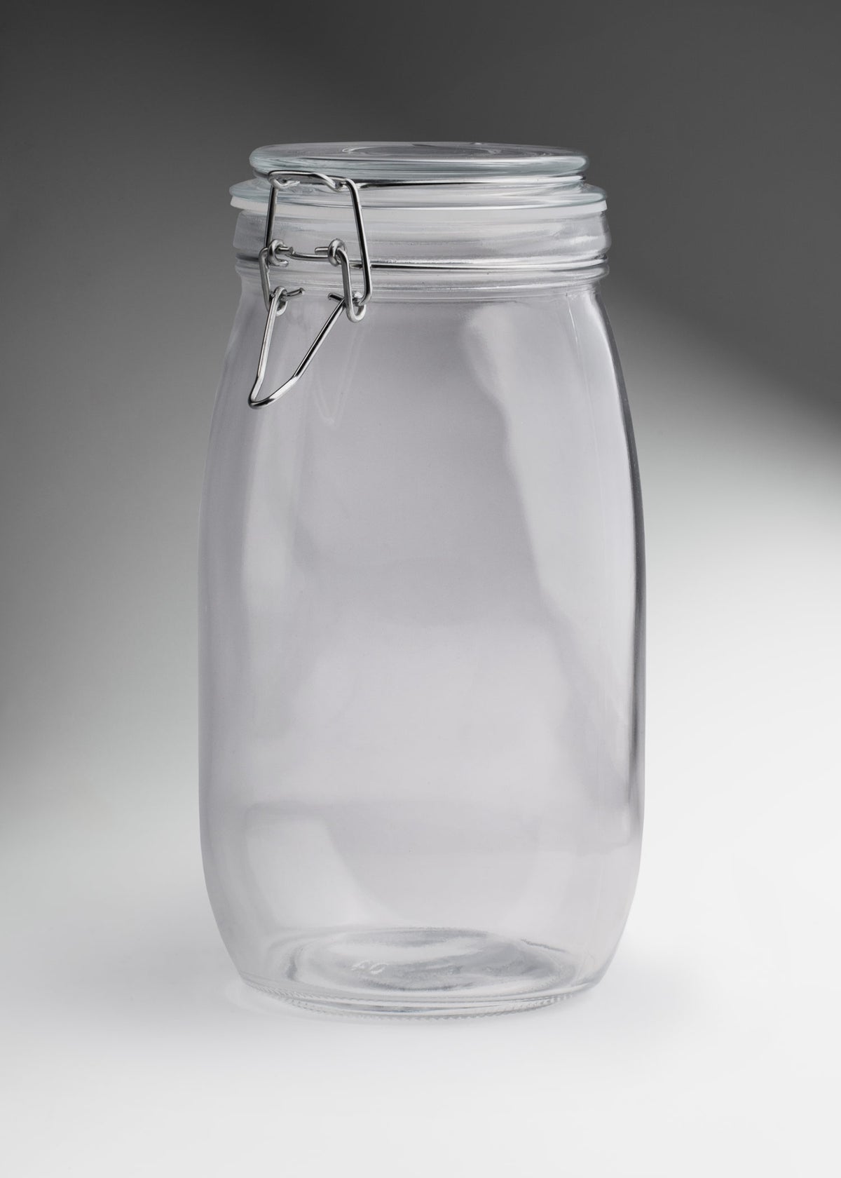 Frascos cilindro especieros de vidrio herméticos con tapa clip de 200 ml a 2.2 L — imagen de producto