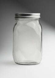 Frascos para conserva cilindro de vidrio transparente con tapa plateada de dos piezas 300 ml, 500 ml y 1 L — imagen de producto