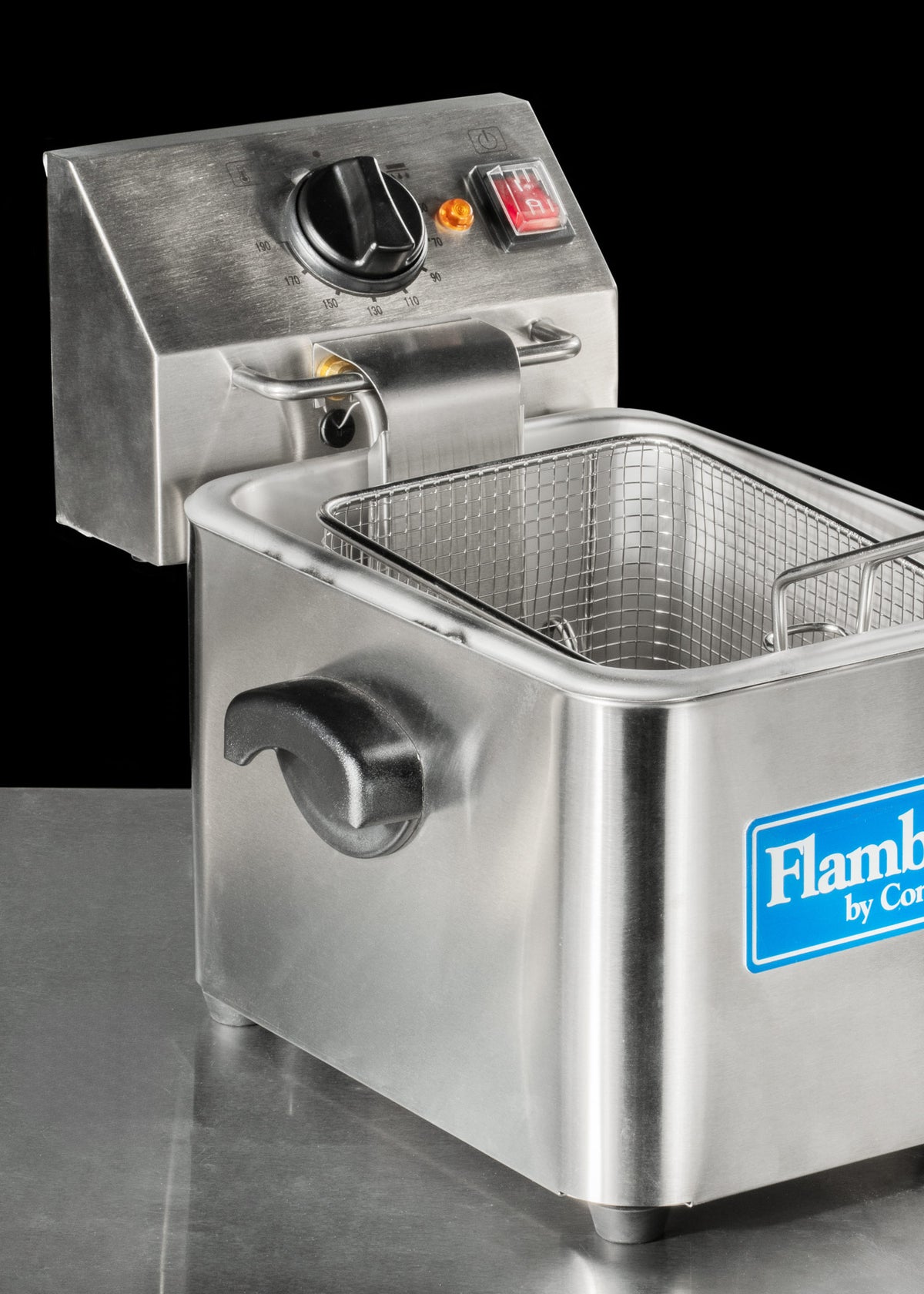 Freidora electrica de mesa acero inoxidable plata con canastilla de 4 L — imagen de producto