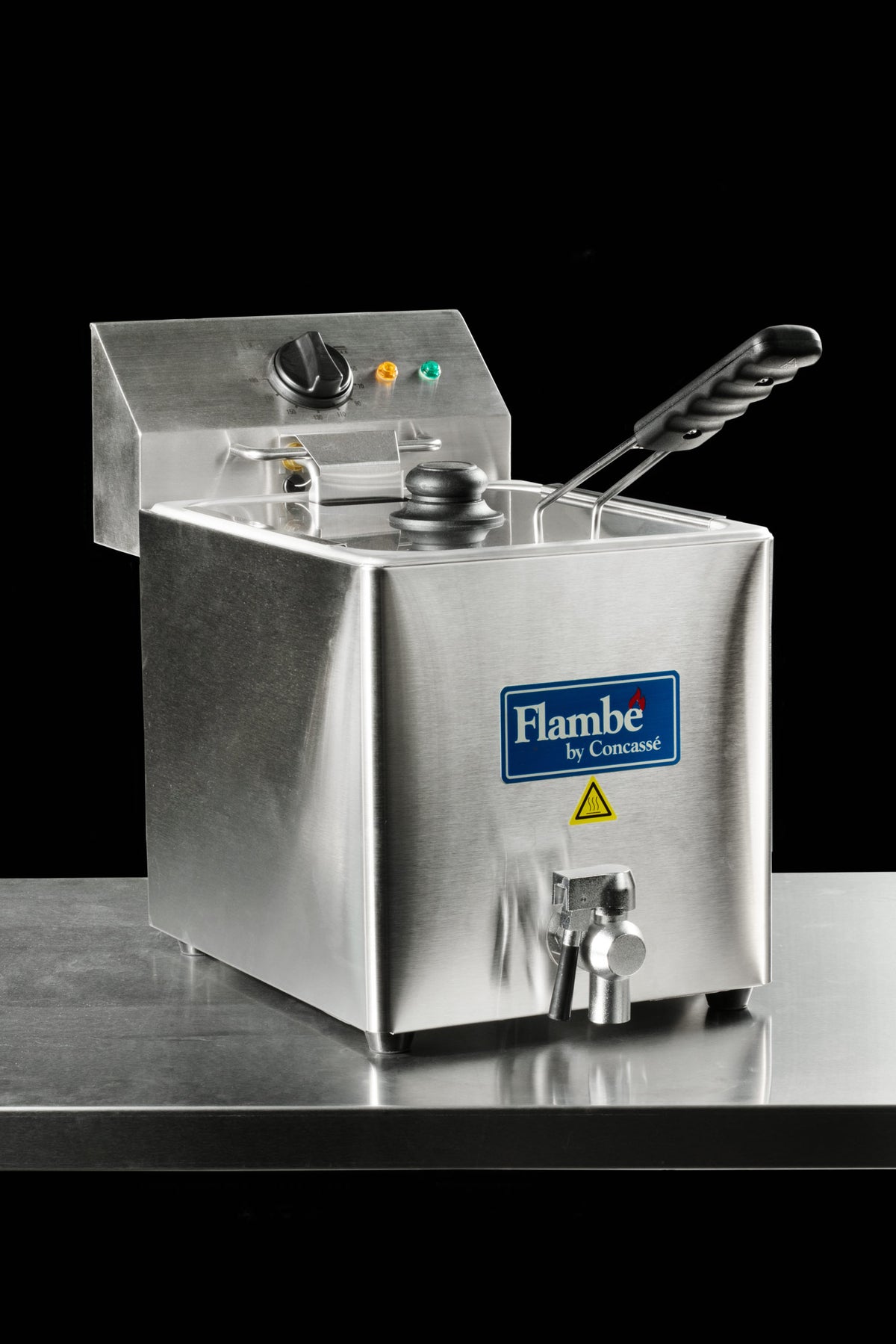 Freidora eléctrica de mesa acero inoxidable plata con canastilla de 8 L — imagen de producto