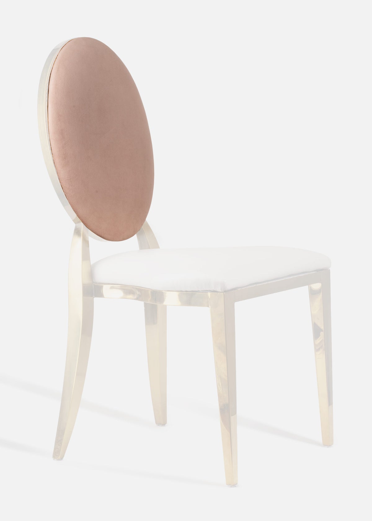 Funda elegante para respaldo de terciopelo rosa para silla Monaco — imagen de producto