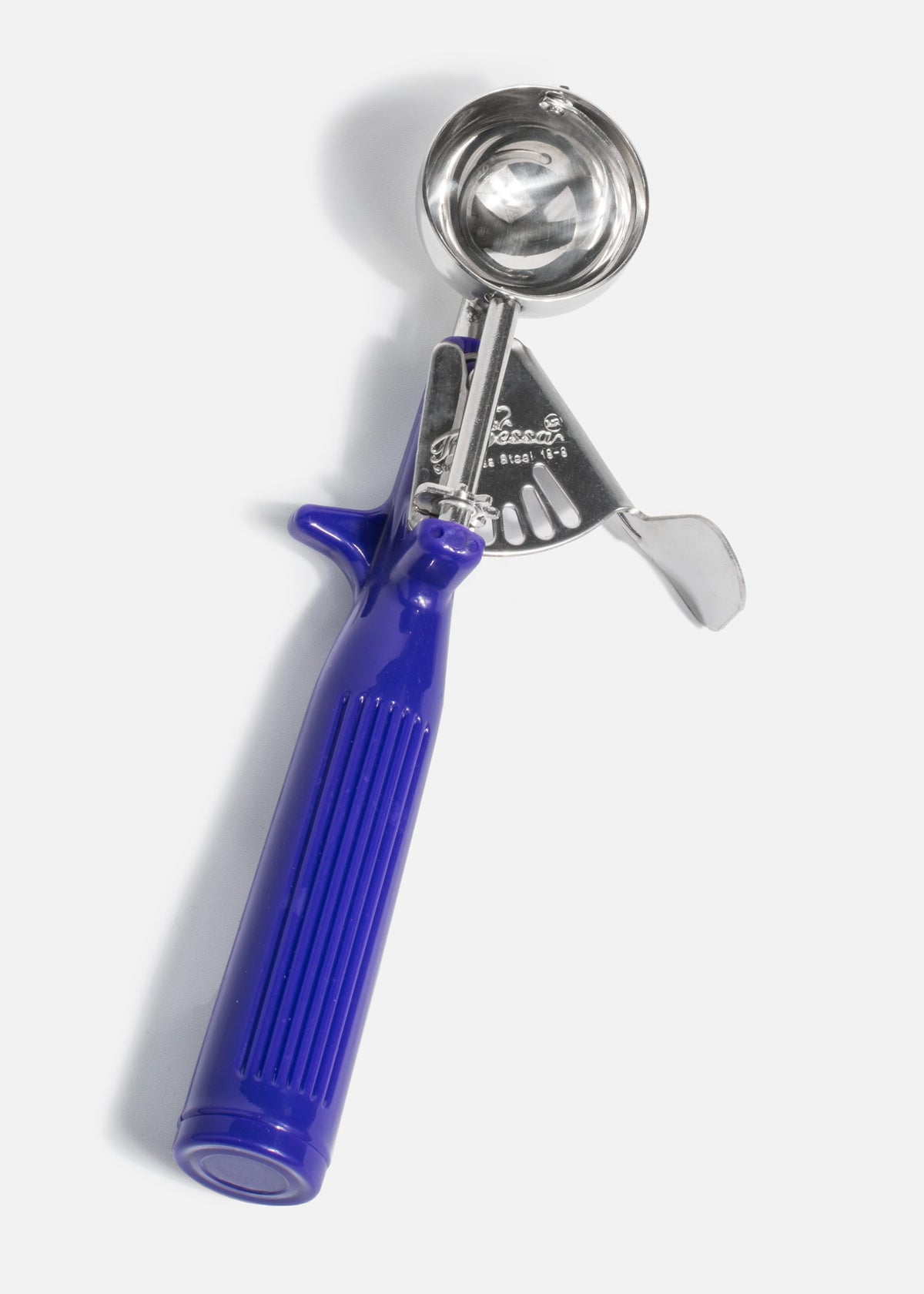 Funderelele (porcionador) morado de acero inoxidable fabricado en una pieza NSF 40 mm 3/4 oz — imagen de producto