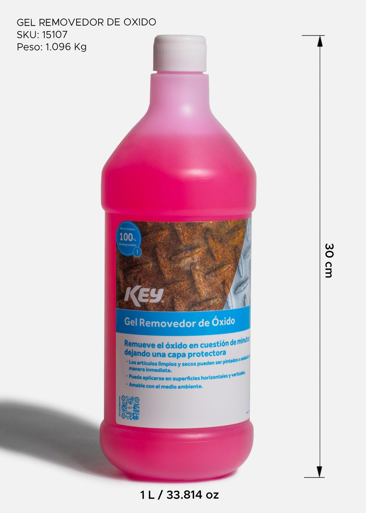 Gel removedor de óxido para metal, removedor de corrosión industrial 1 L — imagen de producto
