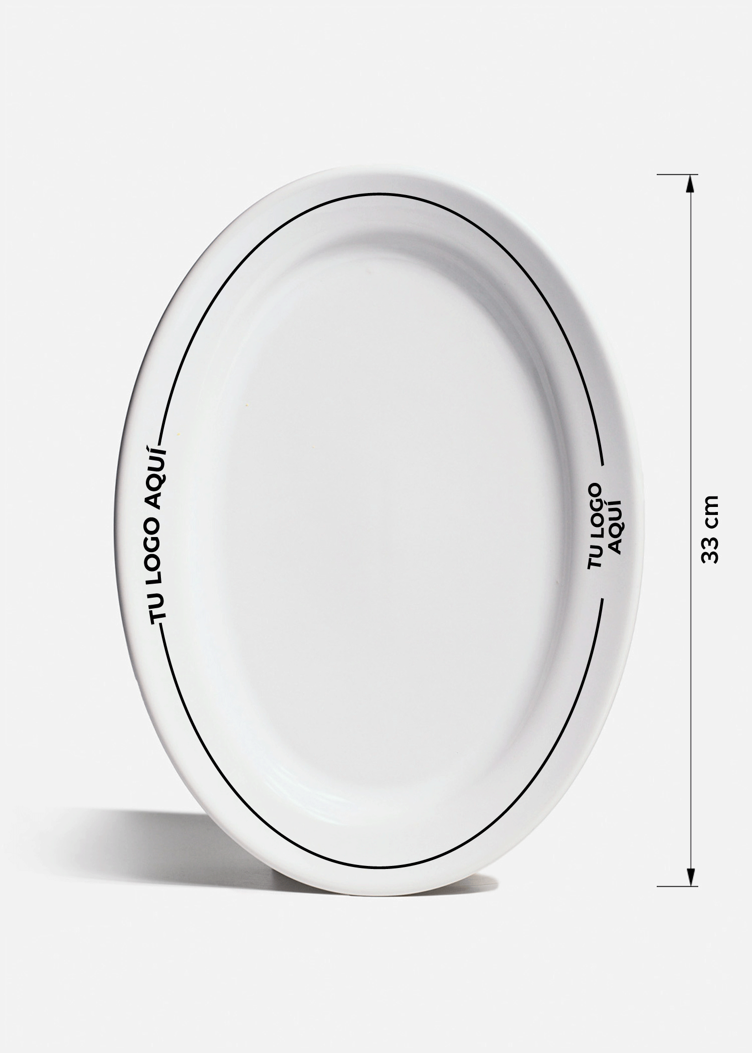 Platos de porcelana blanco Glacial + personalizado con logo doble — imagen de producto