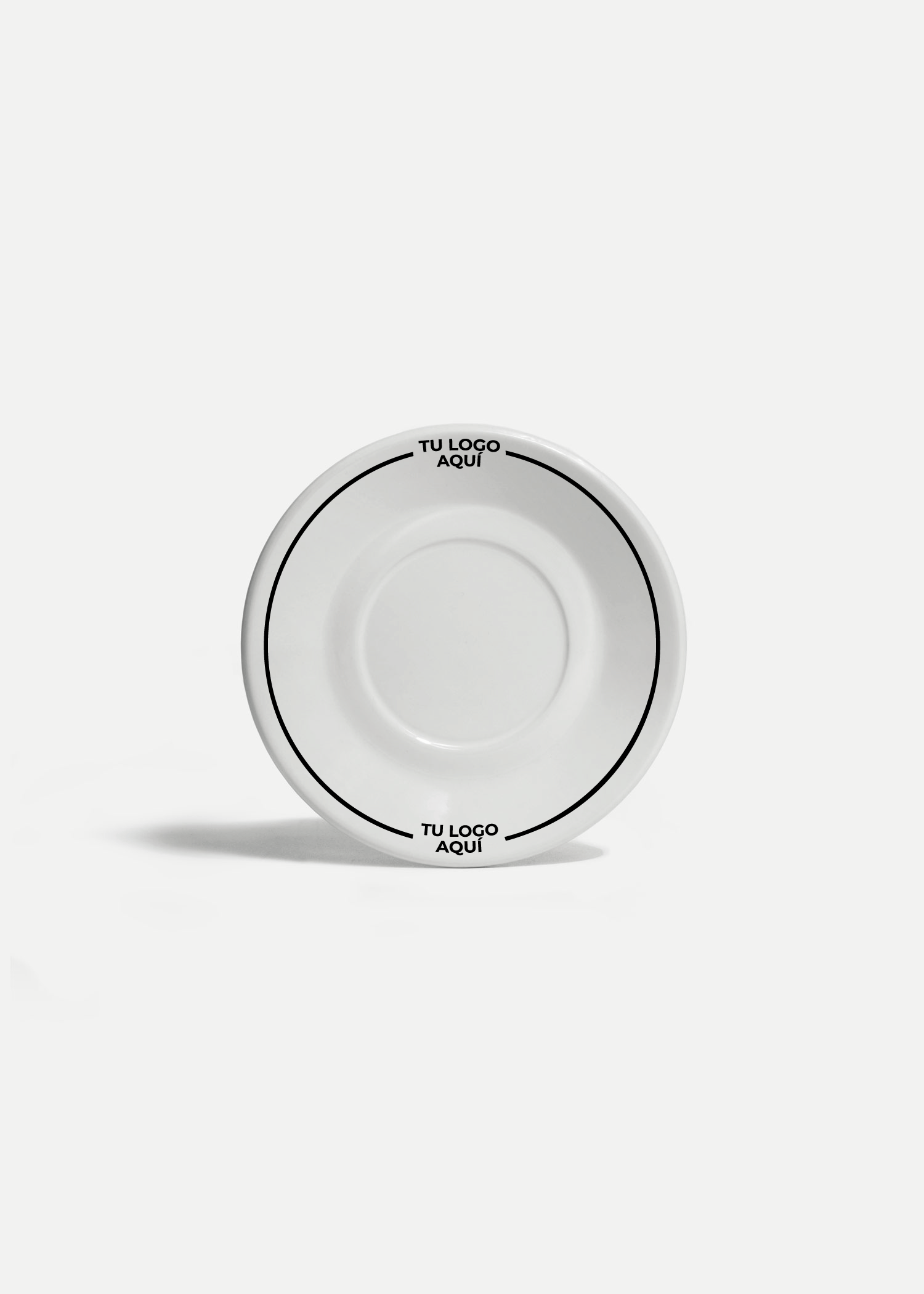 Platos de porcelana blanco Glacial + personalizado con logo doble — imagen de producto