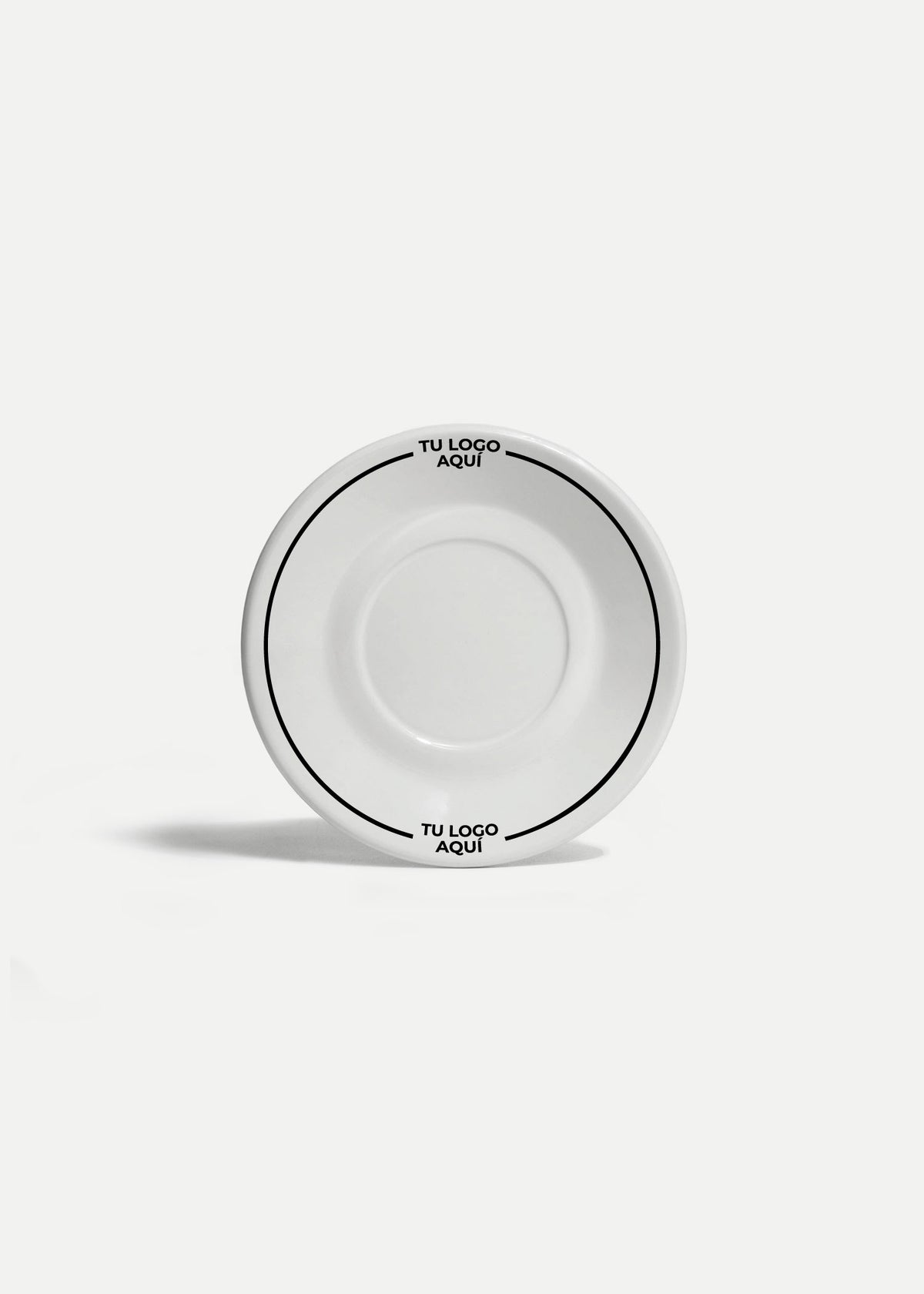 Platos de porcelana blanco Glacial + personalizado con logo doble — imagen de producto
