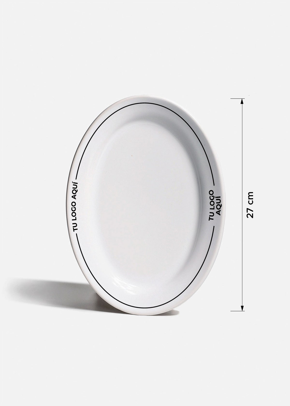 Platos de porcelana blanco Glacial + personalizado con logo doble — imagen de producto