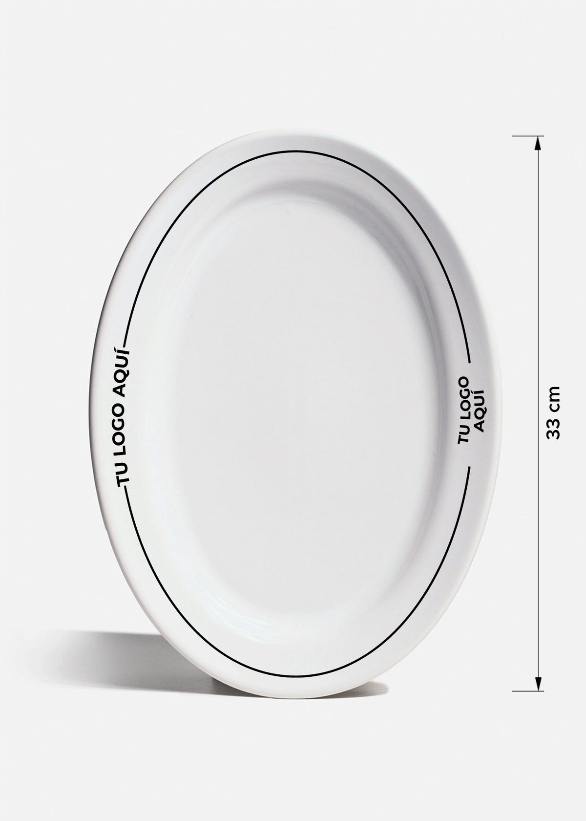 Platos de porcelana blanco Glacial + personalizado con logo doble — imagen de producto