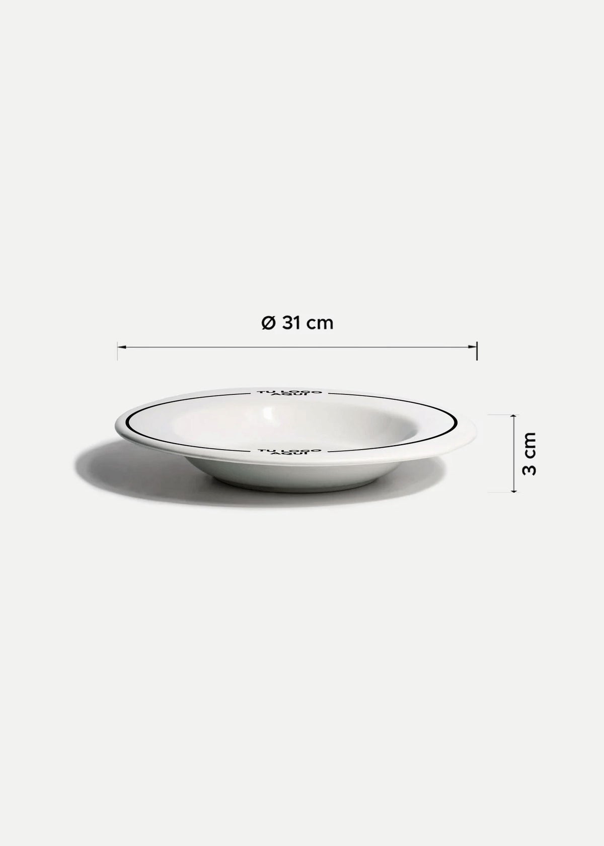 Platos de porcelana blanco Glacial + personalizado con logo doble — imagen de producto