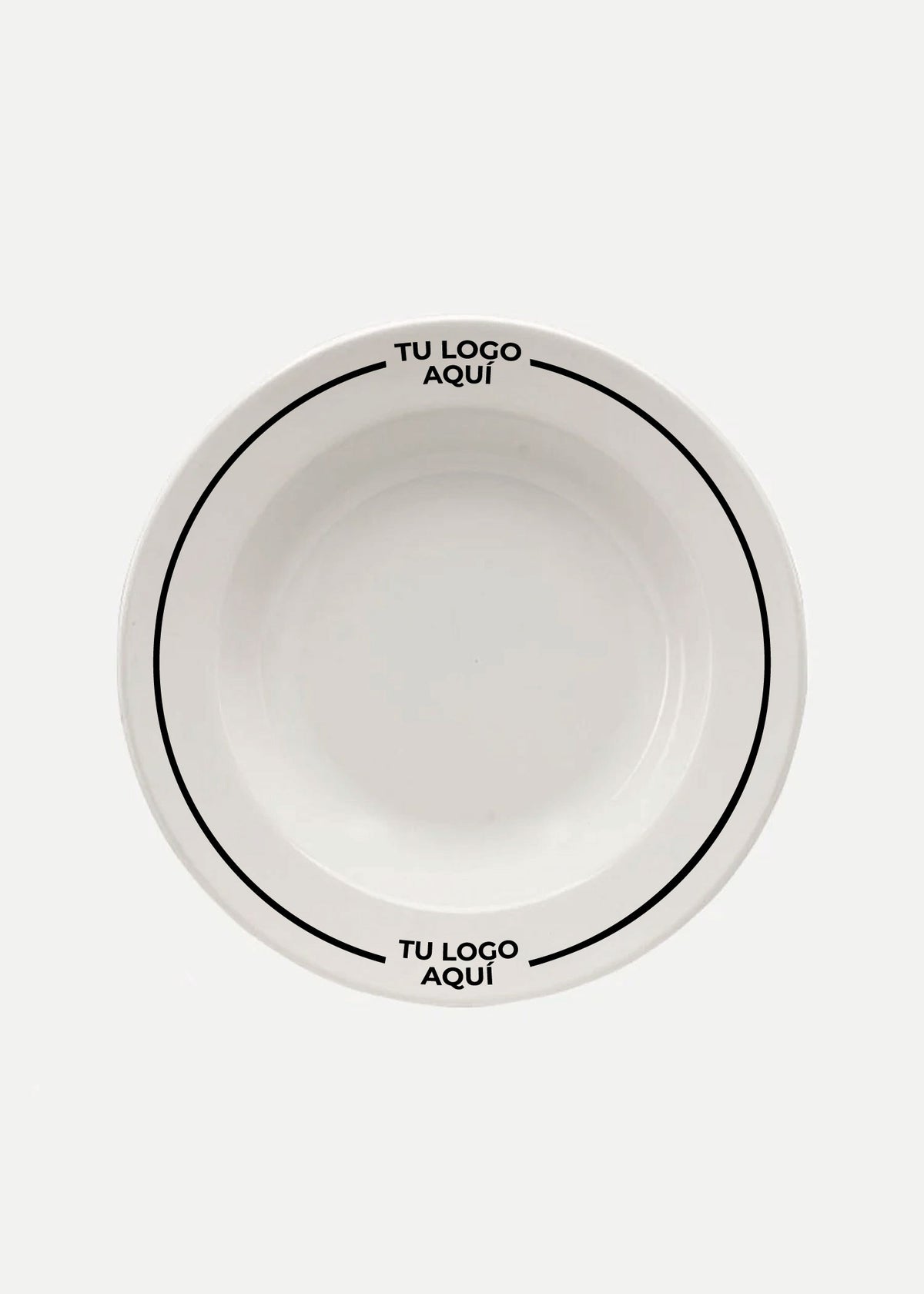 Platos de porcelana blanco Glacial + personalizado con logo doble — imagen de producto