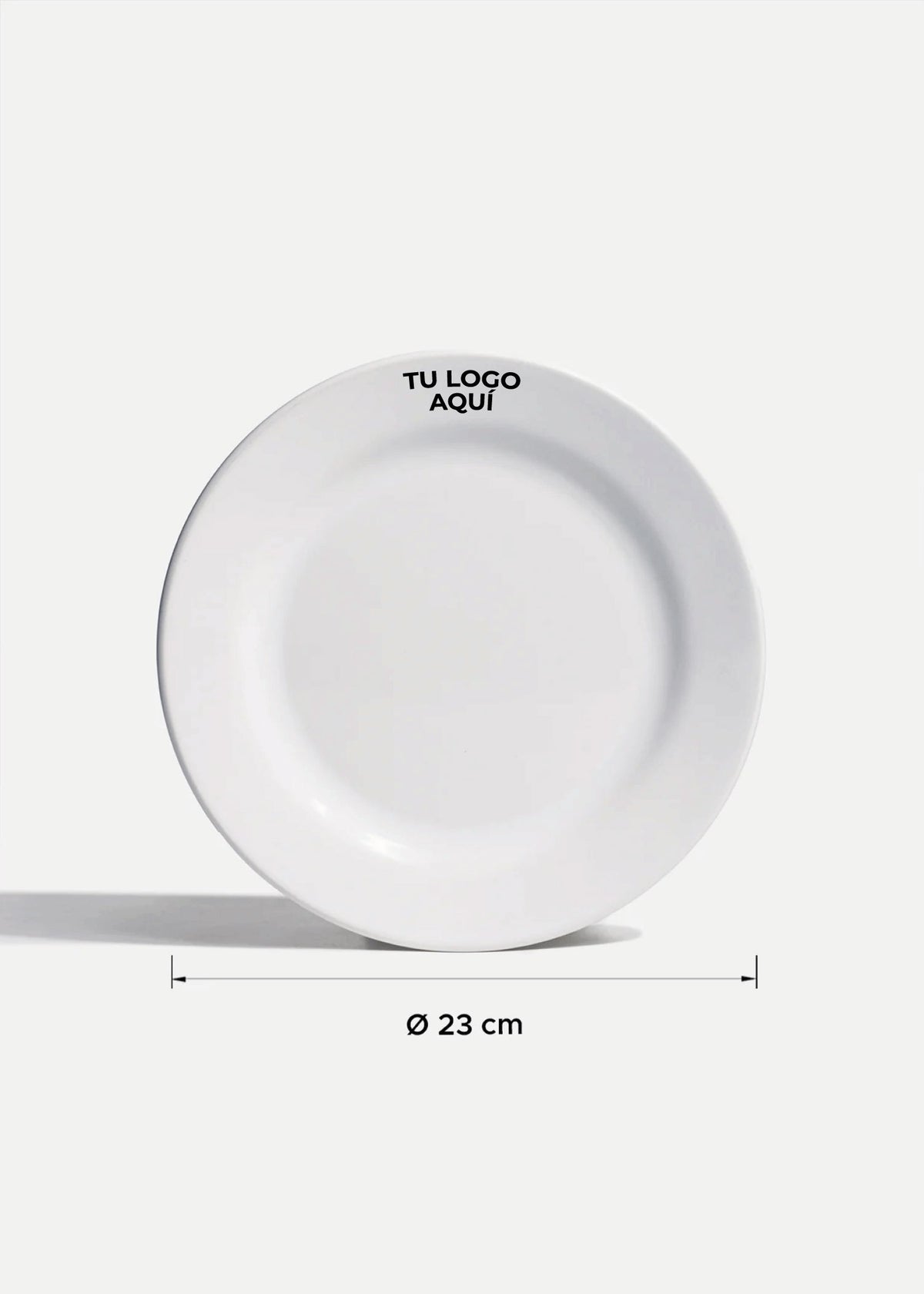 Platos de porcelana blanco Glacial + personalizado con logo doble — imagen de producto