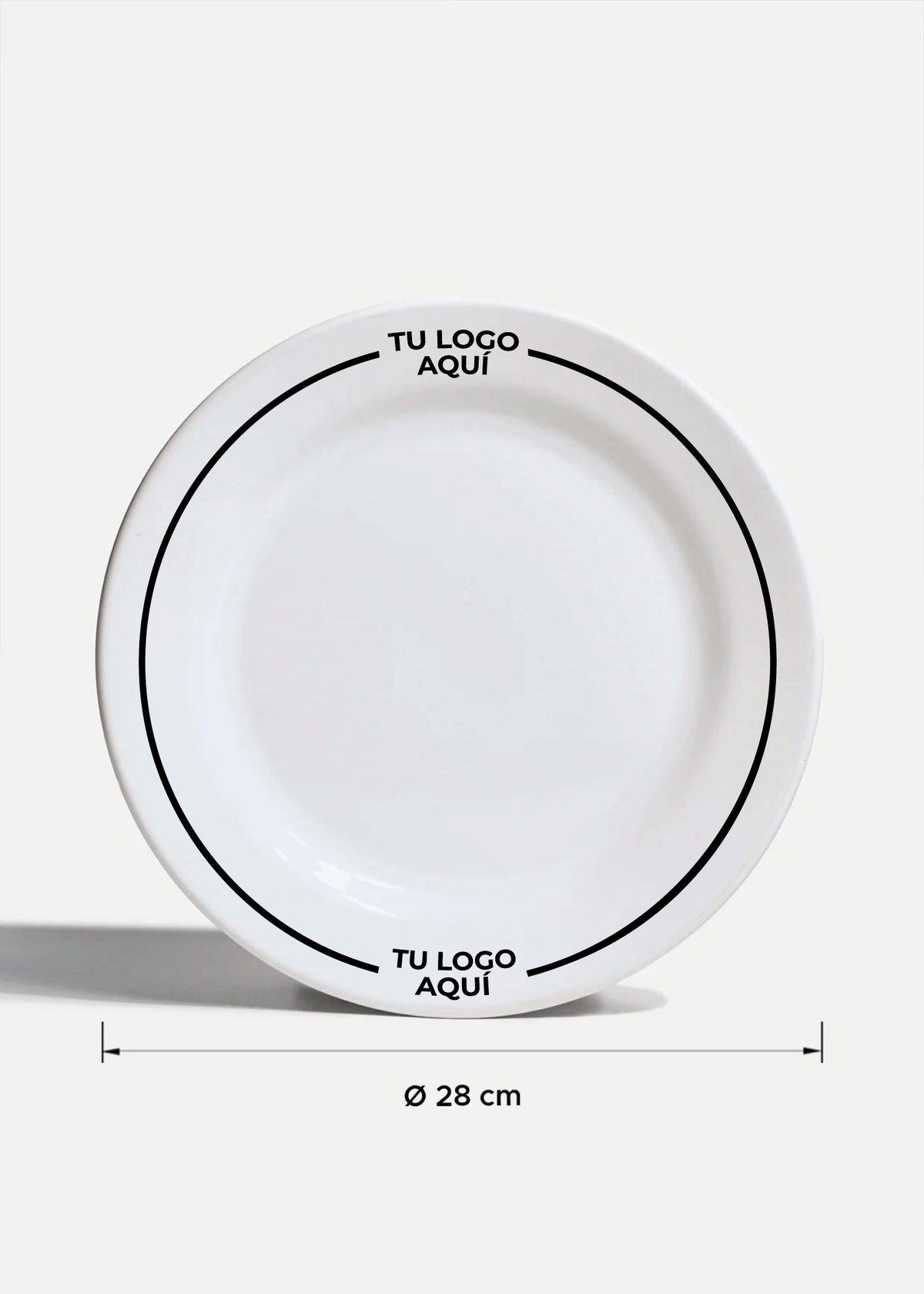 Platos de porcelana blanco Glacial + personalizado con logo doble — imagen de producto