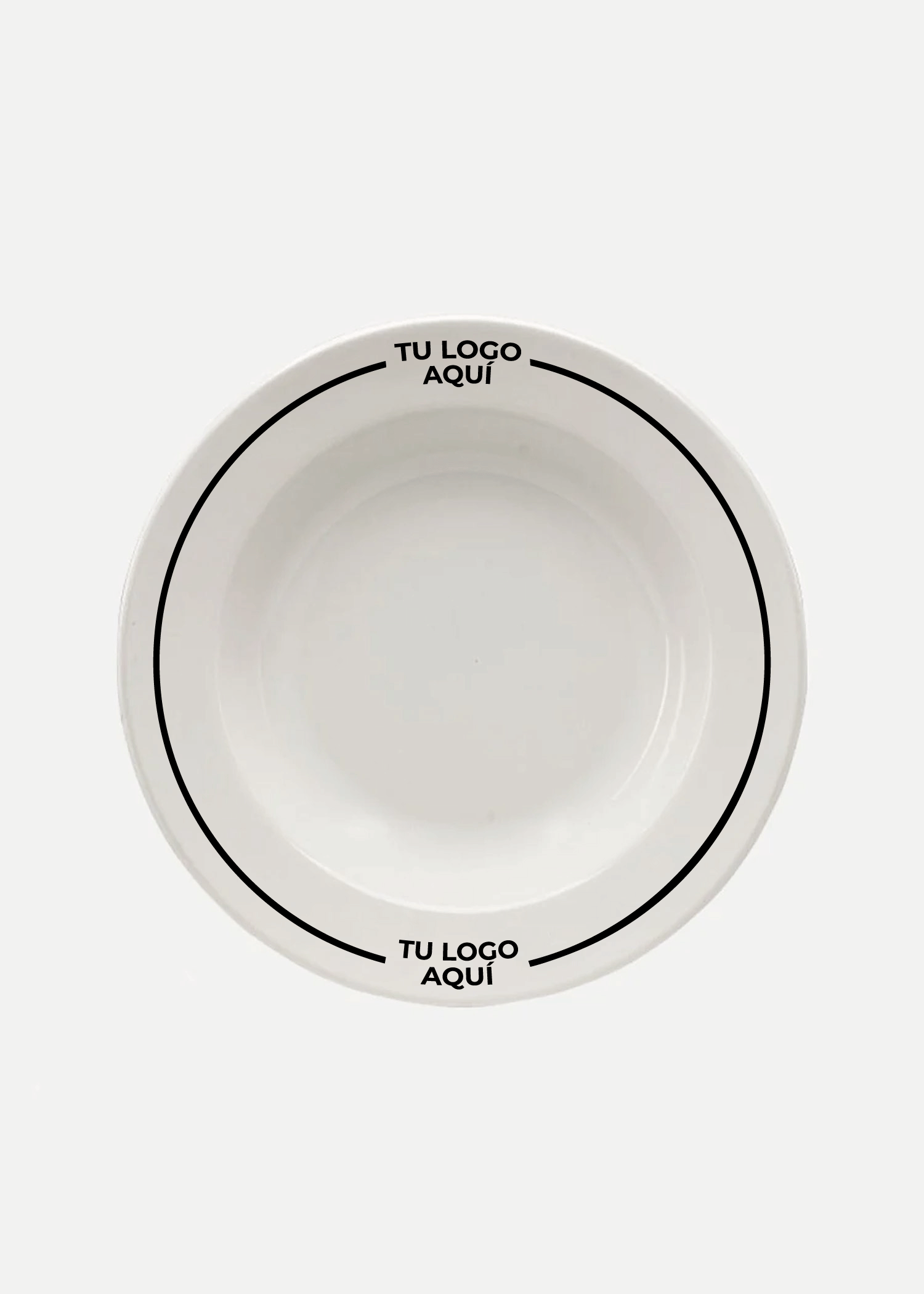 Platos de porcelana blanco Glacial + personalizado con logo doble — imagen de producto