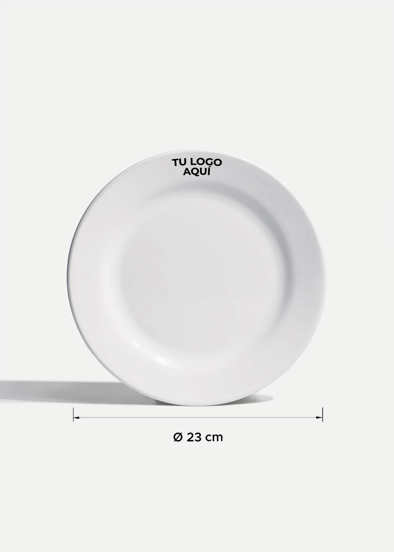 Platos de porcelana blanco Glacial + personalizado con logo doble — imagen de producto