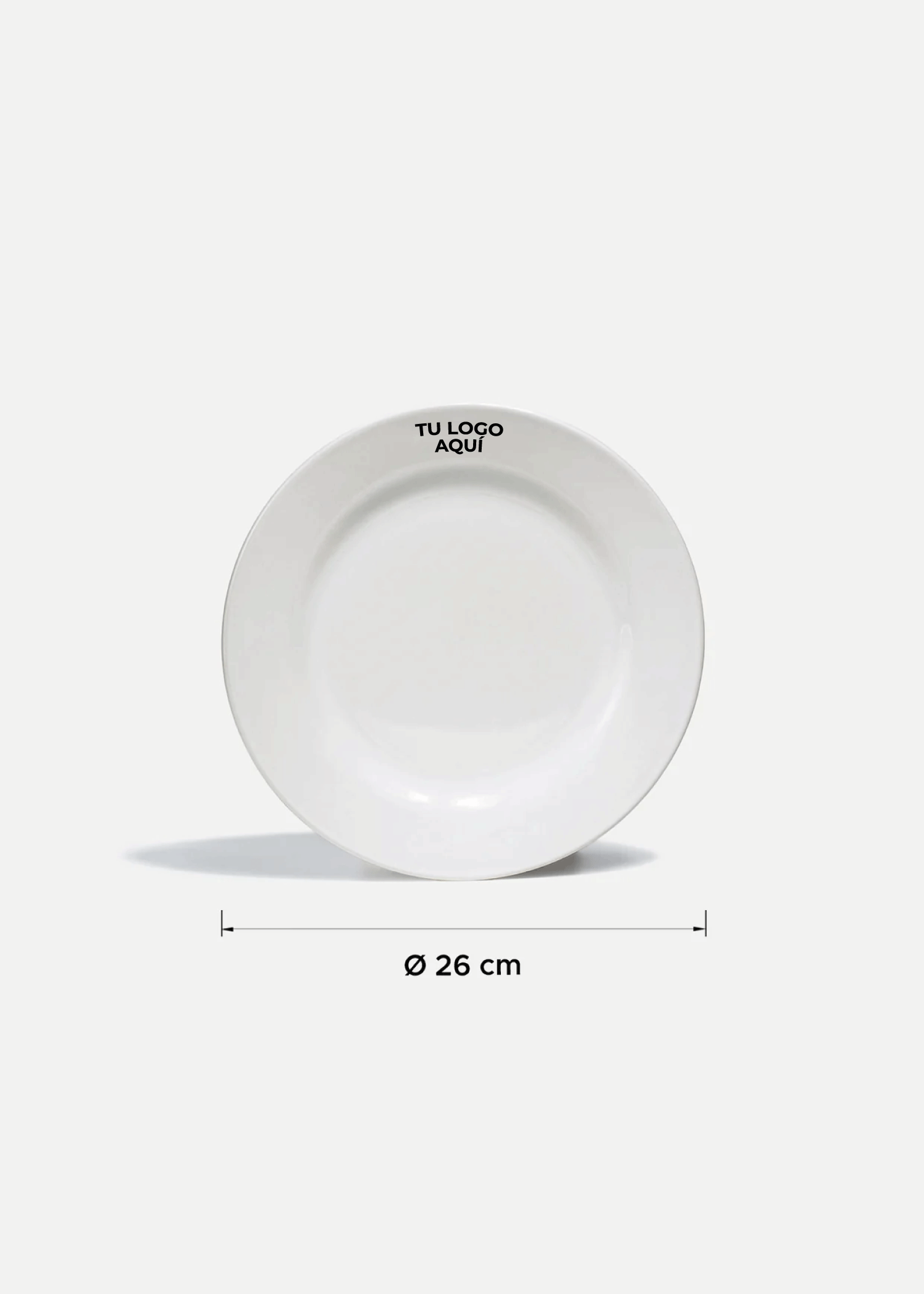 Platos de porcelana blanco Glacial + personalizado con logo doble — imagen de producto