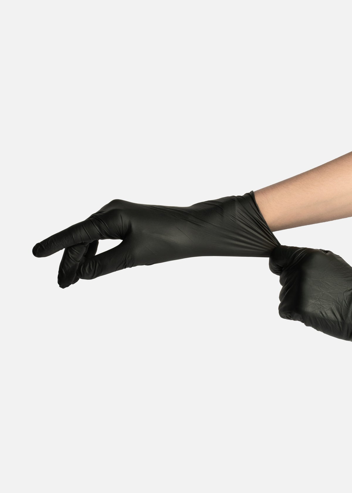 Guantes para cocina de nitrilo negro talla mediana de alta resistencia texturizado en los dedos — imagen de producto