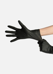 Guantes para cocina de nitrilo negro talla mediana de alta resistencia texturizado en los dedos — imagen de producto