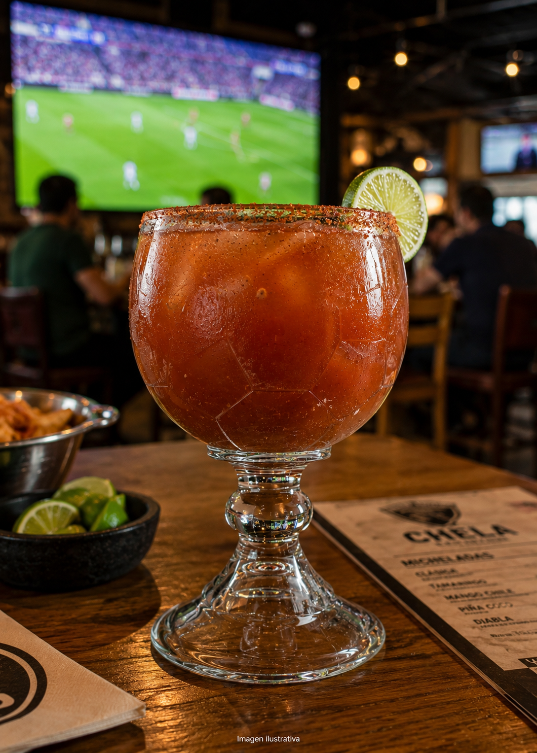 Copa chabela de vidrio transparente en forma de balón para micheladas y cervezas ideal para bar o restaurante 620 ml — imagen de producto