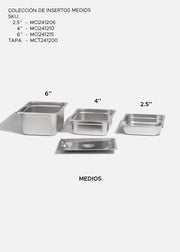 Inserto medio de acero inoxidable profundidad 2.5", 4" y 6" — imagen de producto