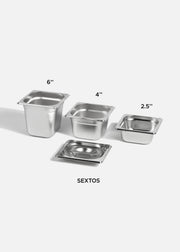 Inserto sexto de acero inoxidable NSF profundidad 2.5", 4" y 6". Premium — imagen de producto