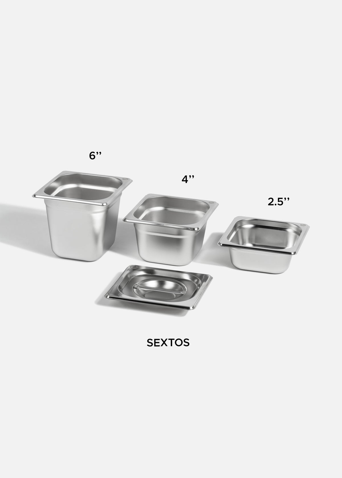 Inserto sexto de acero inoxidable NSF profundidad 2.5", 4" y 6". Premium — imagen de producto