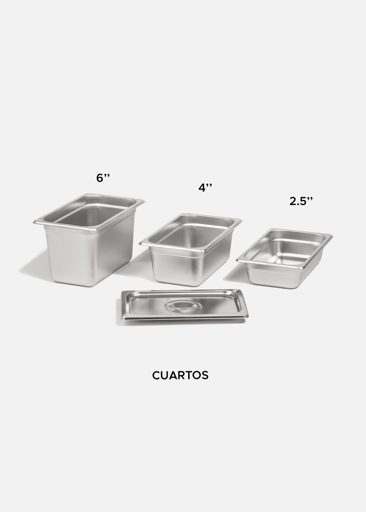 Inserto cuarto de acero inoxidable plata 2.5", 4" y 6" — imagen de producto