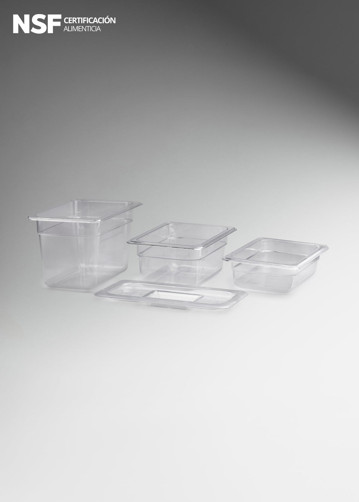 Inserto cuarto de policarbonato trasparente NSF profundidad 2.3", 4"y 6" — imagen de producto